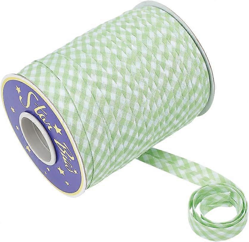 100 Yards Double Fold Bias Tape 0.6 Inch Gingham Bias Binding Tape Polyester Pre-fold Bulk Bias Tape for Sewing Seaming Hemming Piping Quilting Light