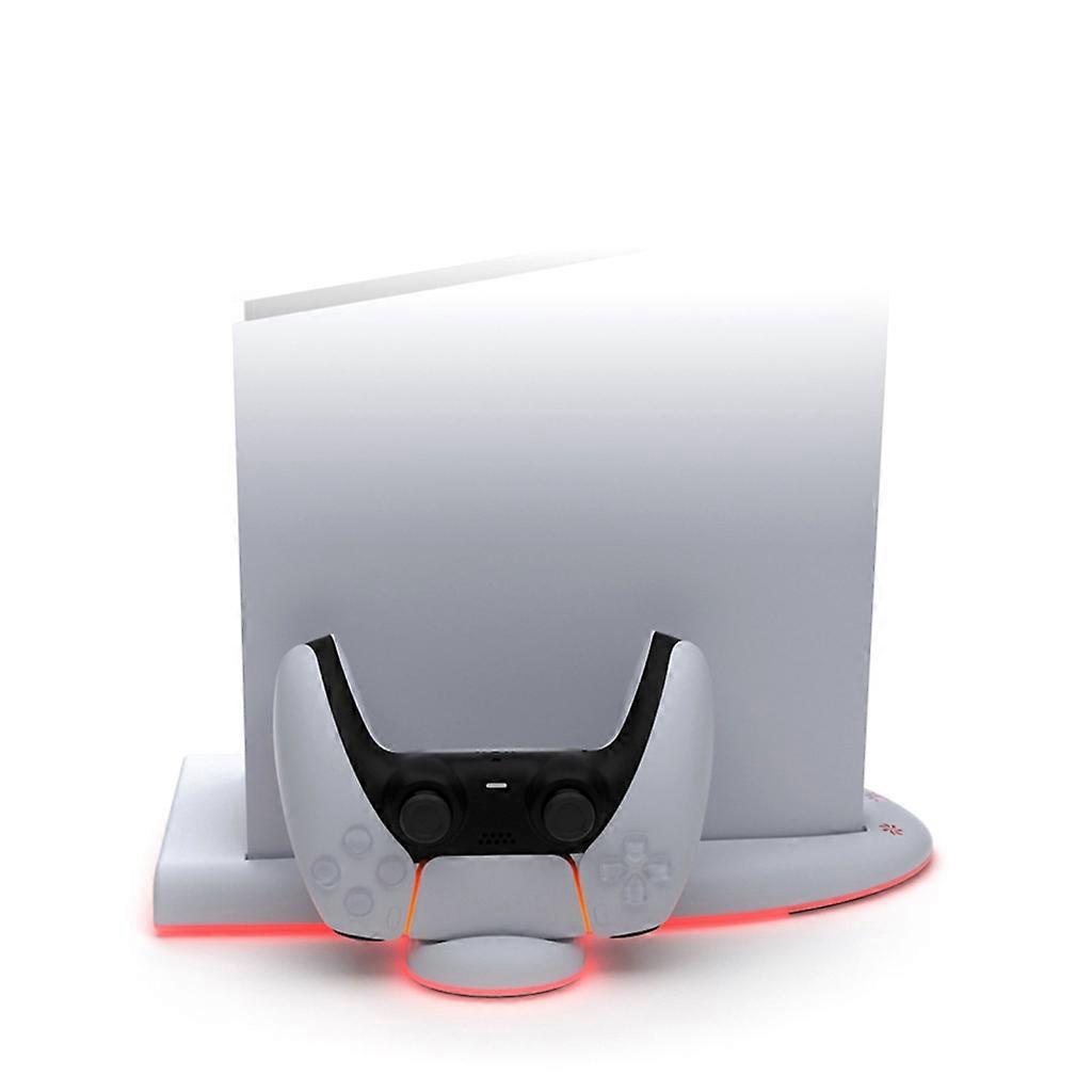 Host Cooling Stand Game Console Base for PS 5 Slim and Controller Charging Holder Vertical Stand with 3 Level Cooler Fan