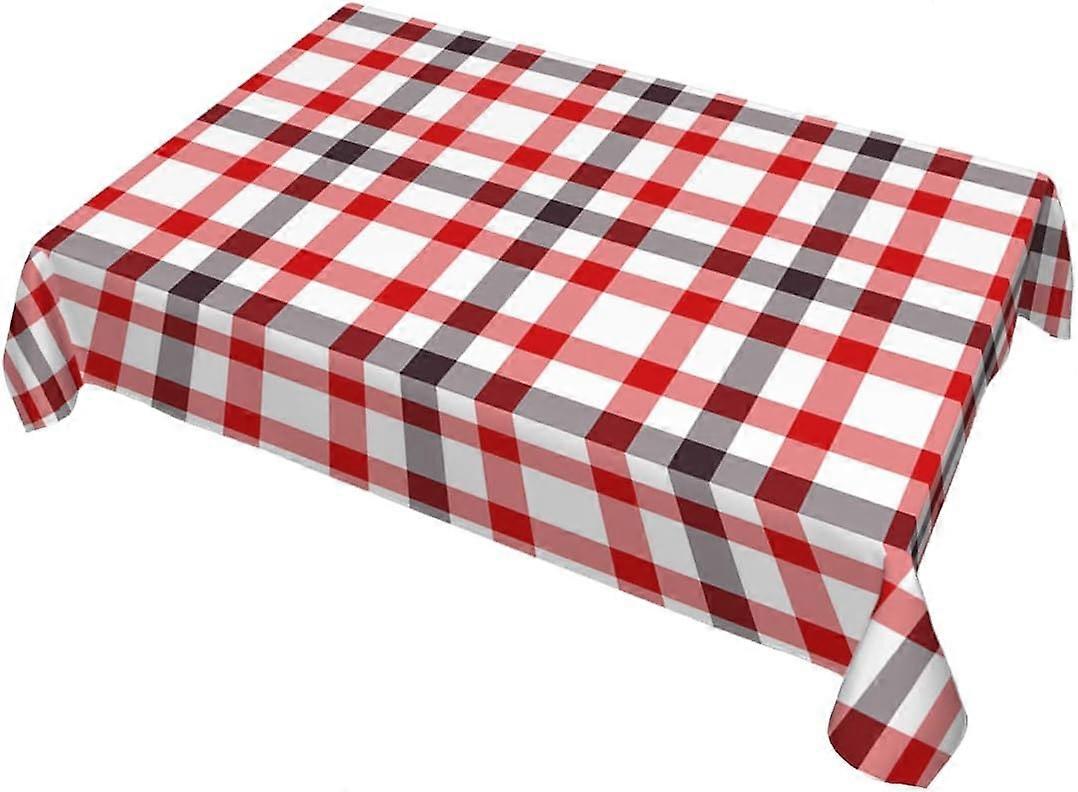 Decorative Rectangle Table Cloths American Plaid Tartan Checkered British Grid Red Tablecloth Table Cover for Dining/BBQ/Picnic/Coffee Table 52 X 70 I