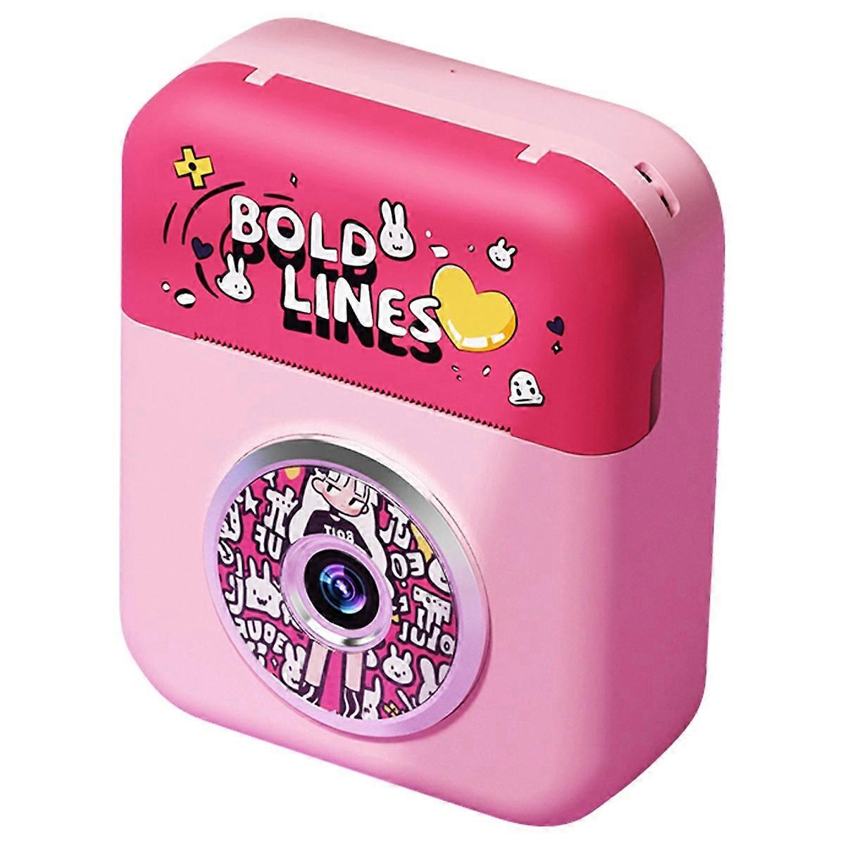A7 Kids Instant Print Camera HD Photo Video Recorder with 32GB Memory Card - Pink