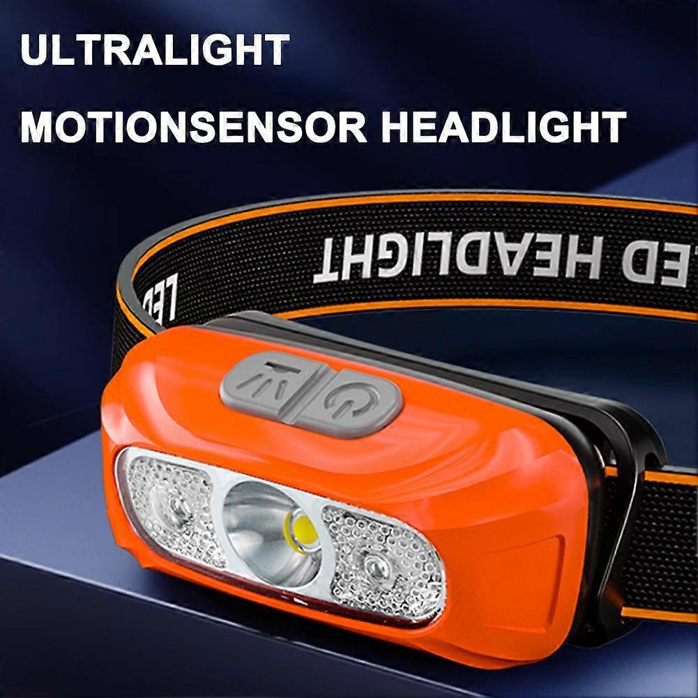 Super Bright LED Headlight Motion Sensor USB Rechargeable Headlamp Camping Light