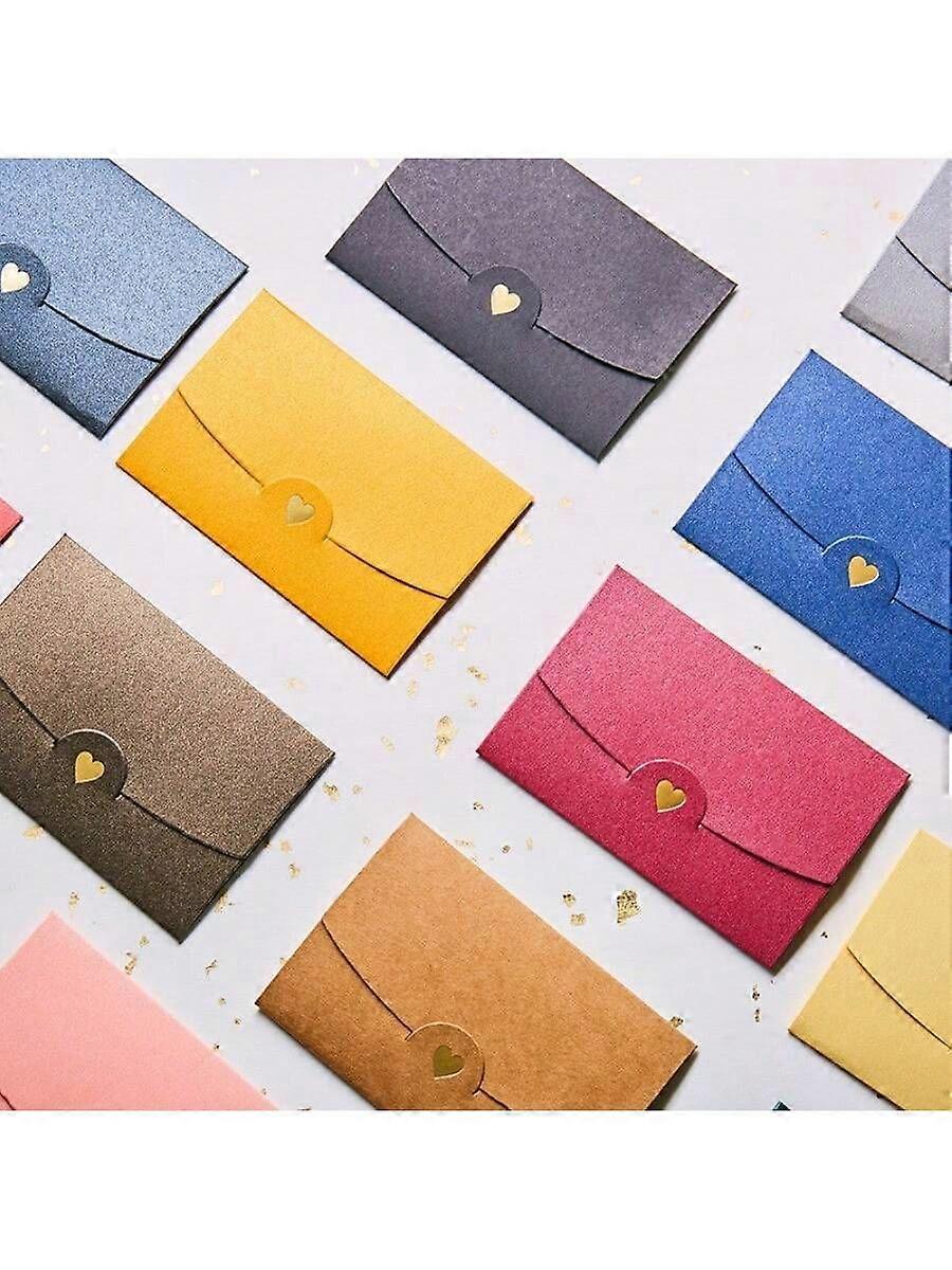 10 قطع / حزمة مظاريف بطاقة المعايدة الصغيرة ، مغلفات ورق لامع من رقائق الذهب