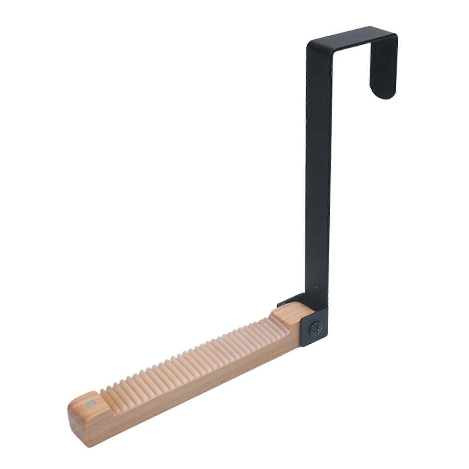 Wooden Foldable Coat Hanger Door Hook with Anti-Slip Clip Foldable Design Easy Installation