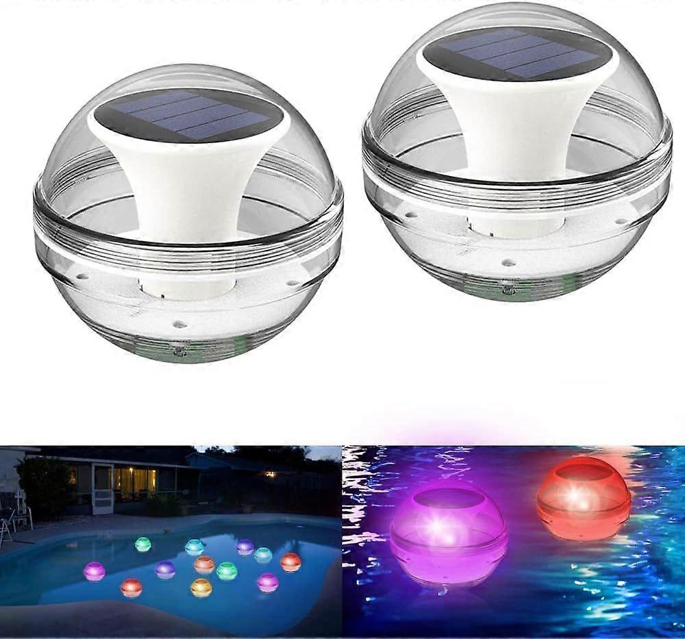 Solar Floating Pool Lights, RGB Floating Pool Lights for Swimming Pool, Waterproof Light up LED Pool Accessories Floating Ball Lights