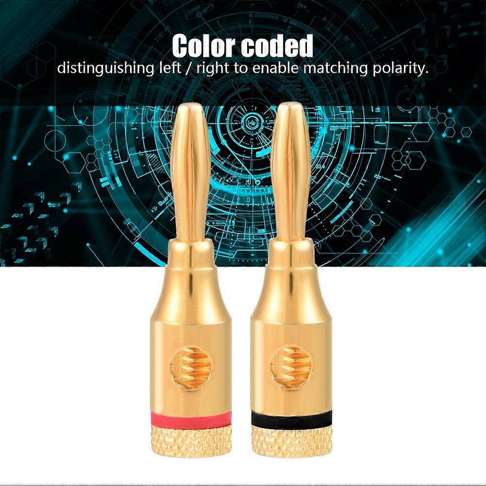 10 Pcs Gold Plated Speaker Banana Plug Wire Audio Connector Adapter