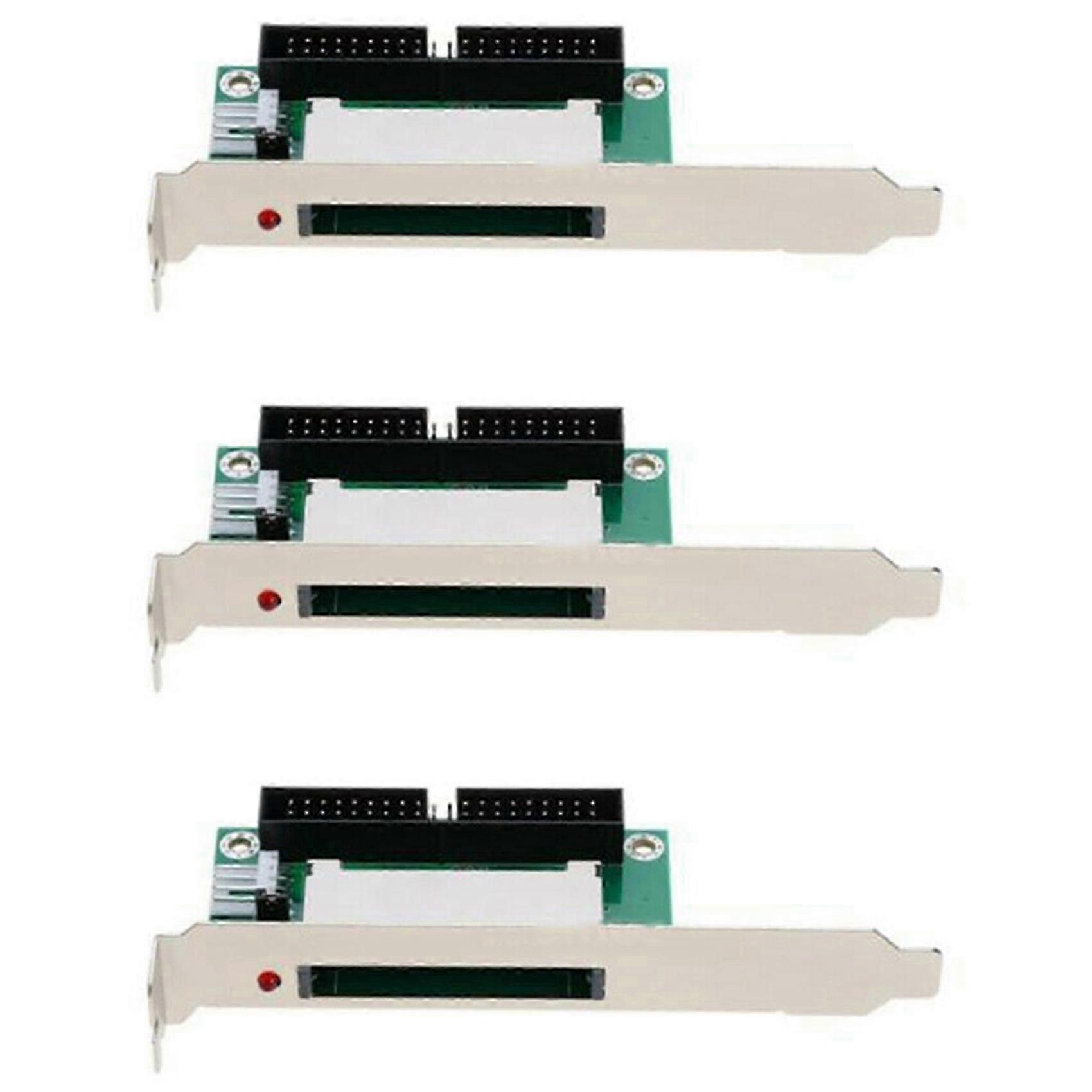 3X 40-Pin Cf Compact Flash Card to 3.5 Ide Converter Adapter Pci Bracket Back Panel
