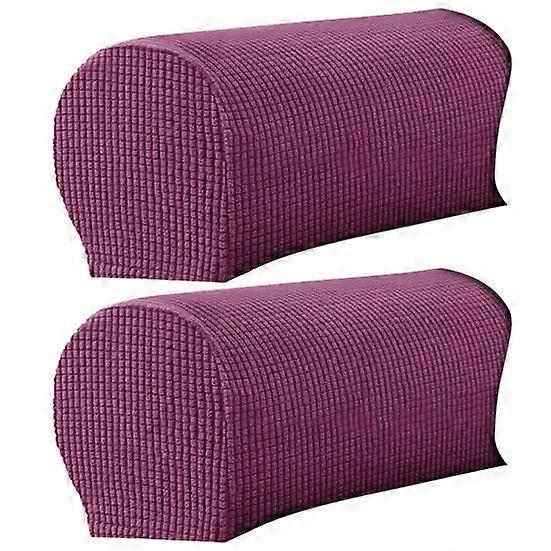 SSH 2Pcs Sofa Arm Protector Anti-Slip High Elastic Polyester Soft to Touch Armrest Slipcover Household Supplies