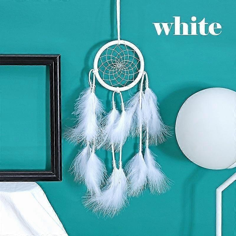 Mode LED Hantverk Belysning Drömfångare fjäder Drömfångare flicka rum klocka sovrum romantisk hängande dekoration prydnad varg drömfångare zpg
