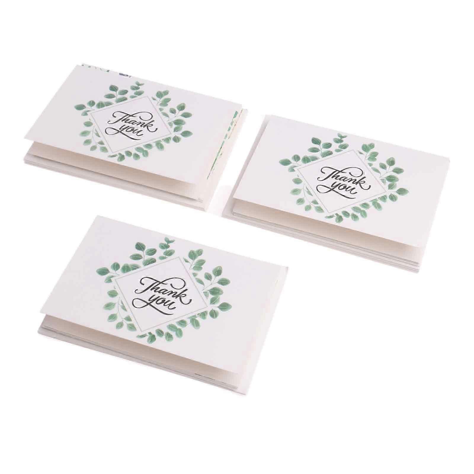 18pcs Green Leaf theme thank you cards