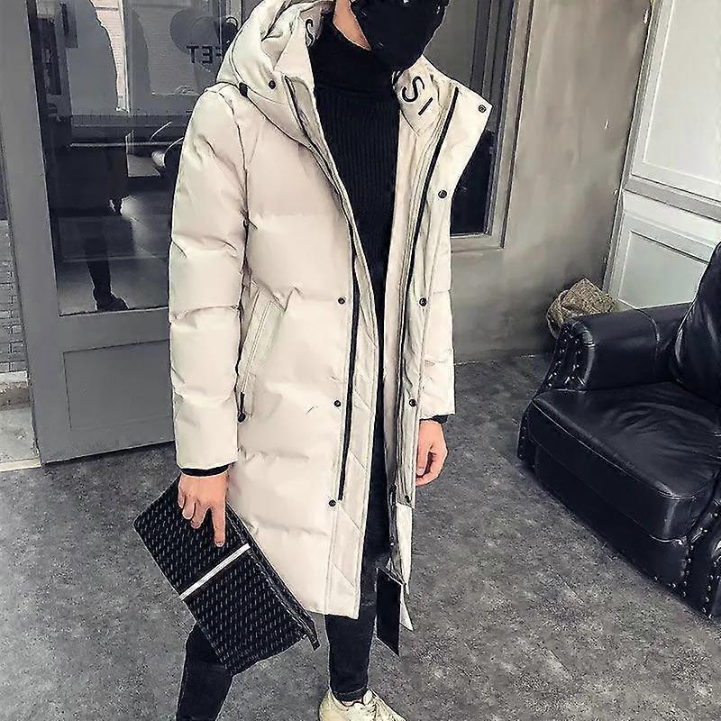 M-7XL Oversize Men's Down Jacket Long Hooded Down Coat Winter Thick Warm Jacket Silk Cotton Padded Coat