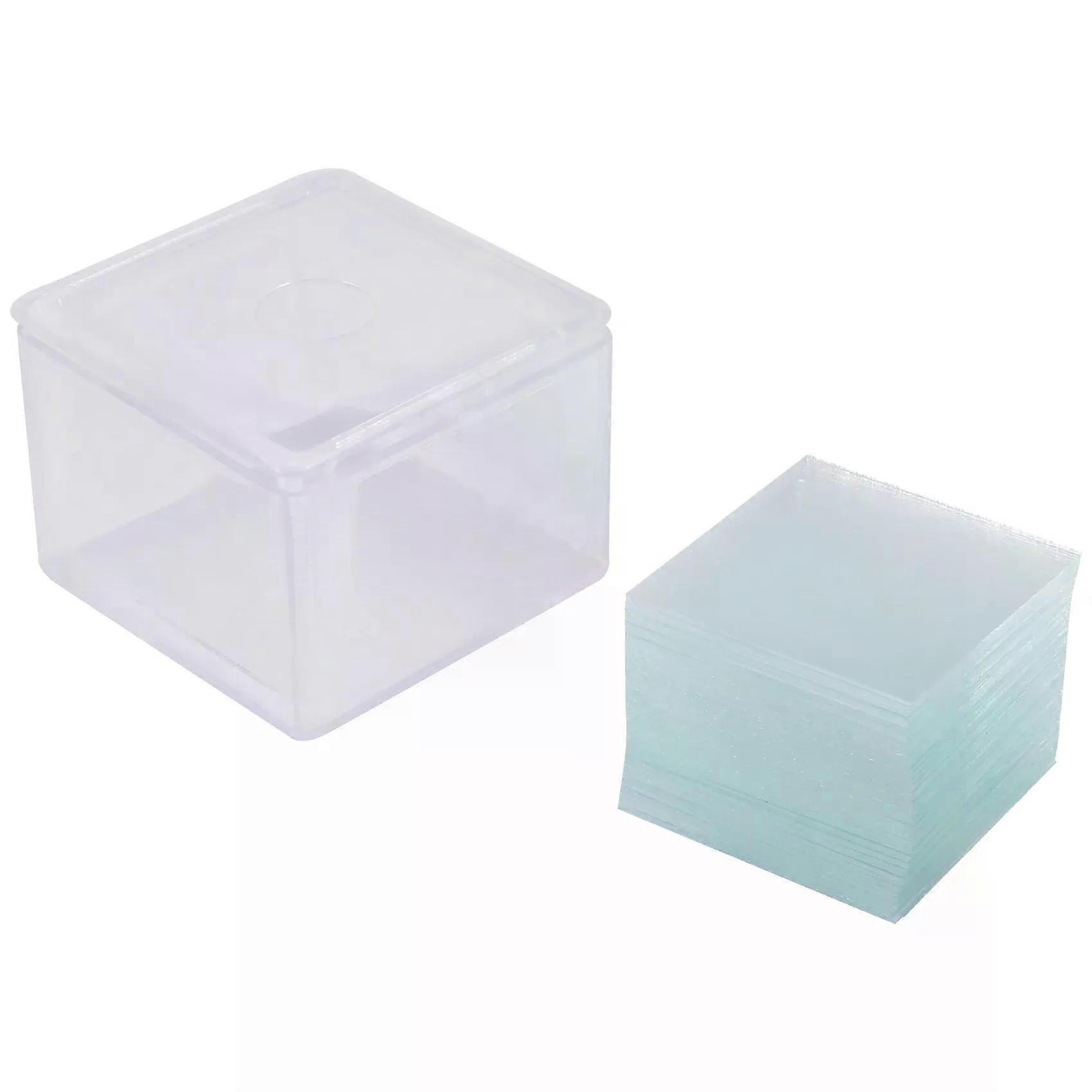 100 pcs. Transparent Slides Cap Caps 22x22mm for Microscope
