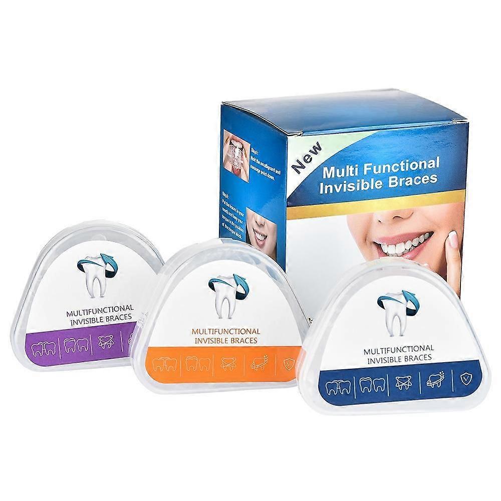 3 in 1 Set Zahnglätter, Zahnspangen Kieferorthopädisches Zahntrainer-Set kompatibel Erwachsene, 3-stufige Zahnretainer