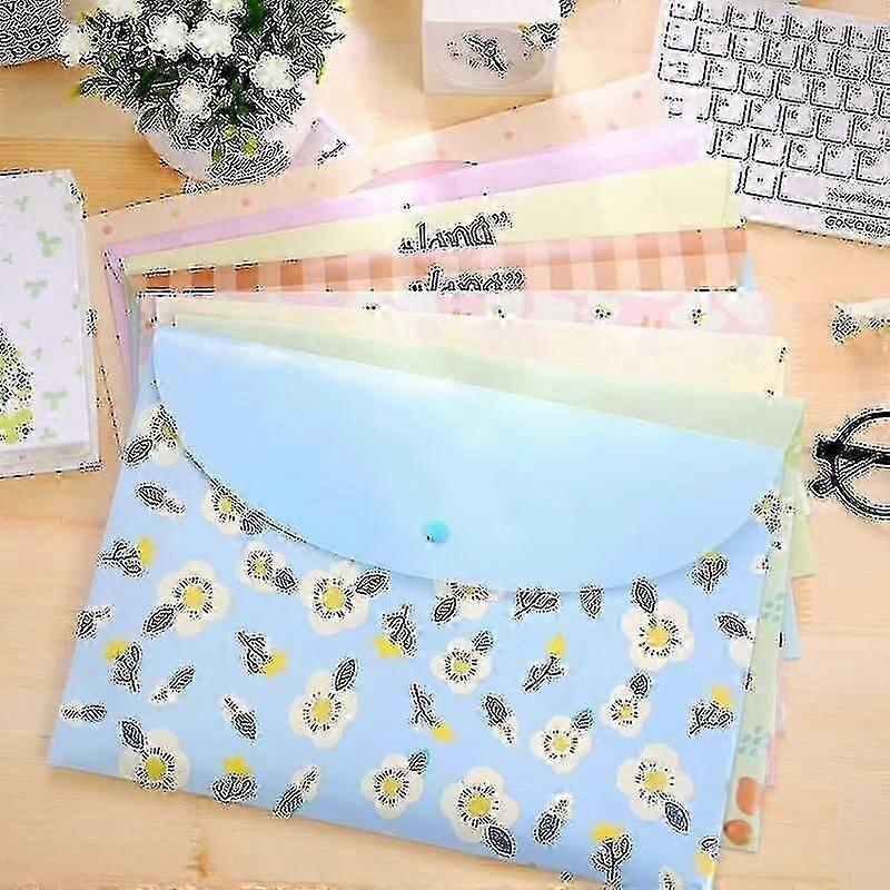 Cute Plastic Document Bag Fresh Floral A4 Folders