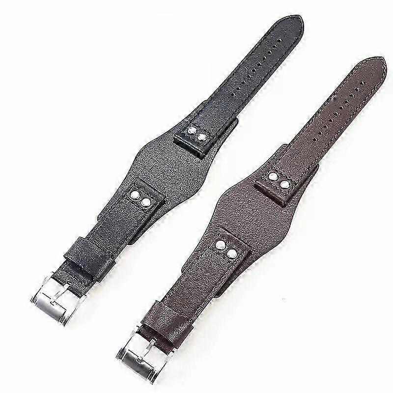 Brown/black 22MM Strap Compatible with FOSSIL CH2890 CH2592 Quick Release Leather Strap