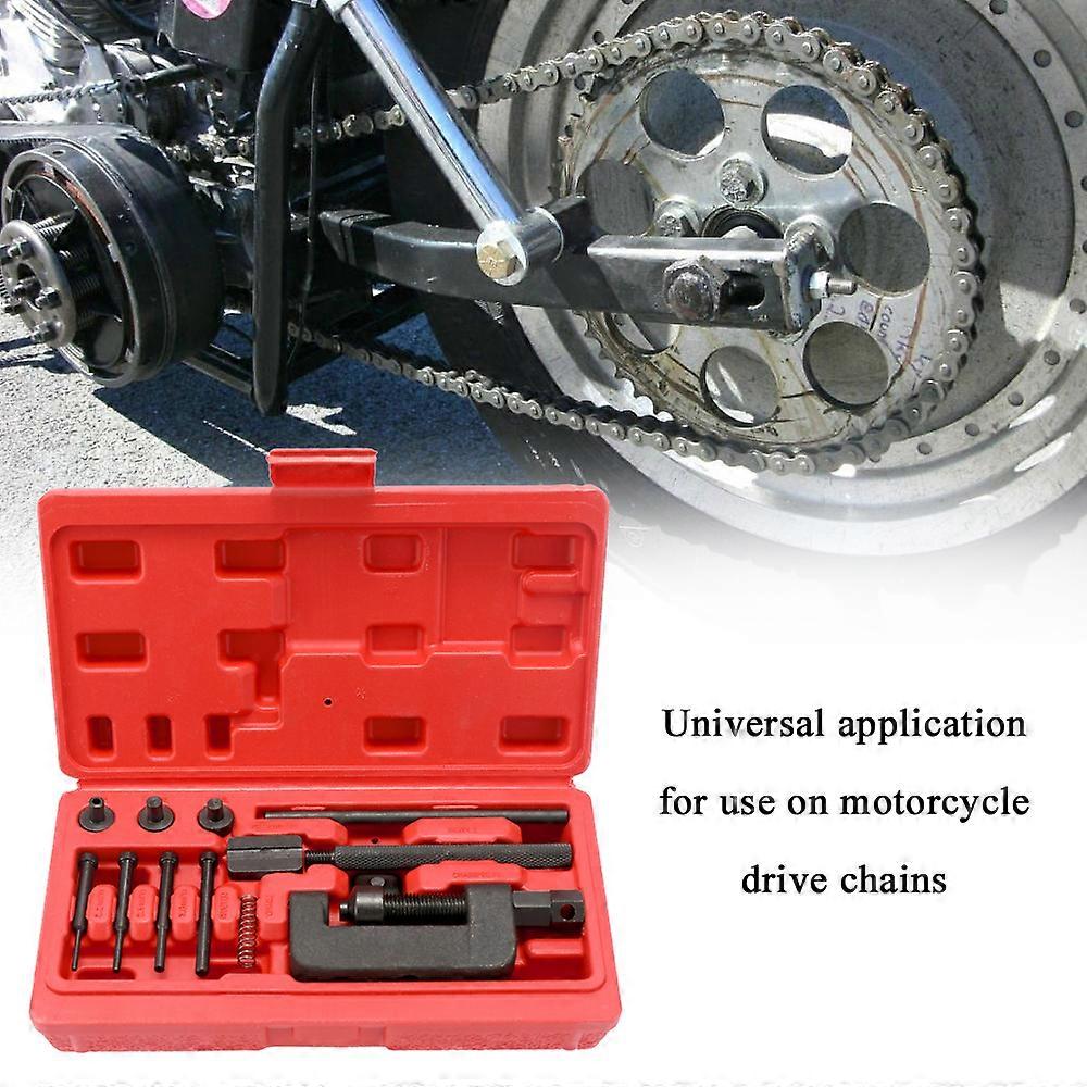 Motorcycle Bike Chain Breaker Splitter Link Riveter Universal Bikes Riveting Tool Set Cycle Accessories with Carry Case