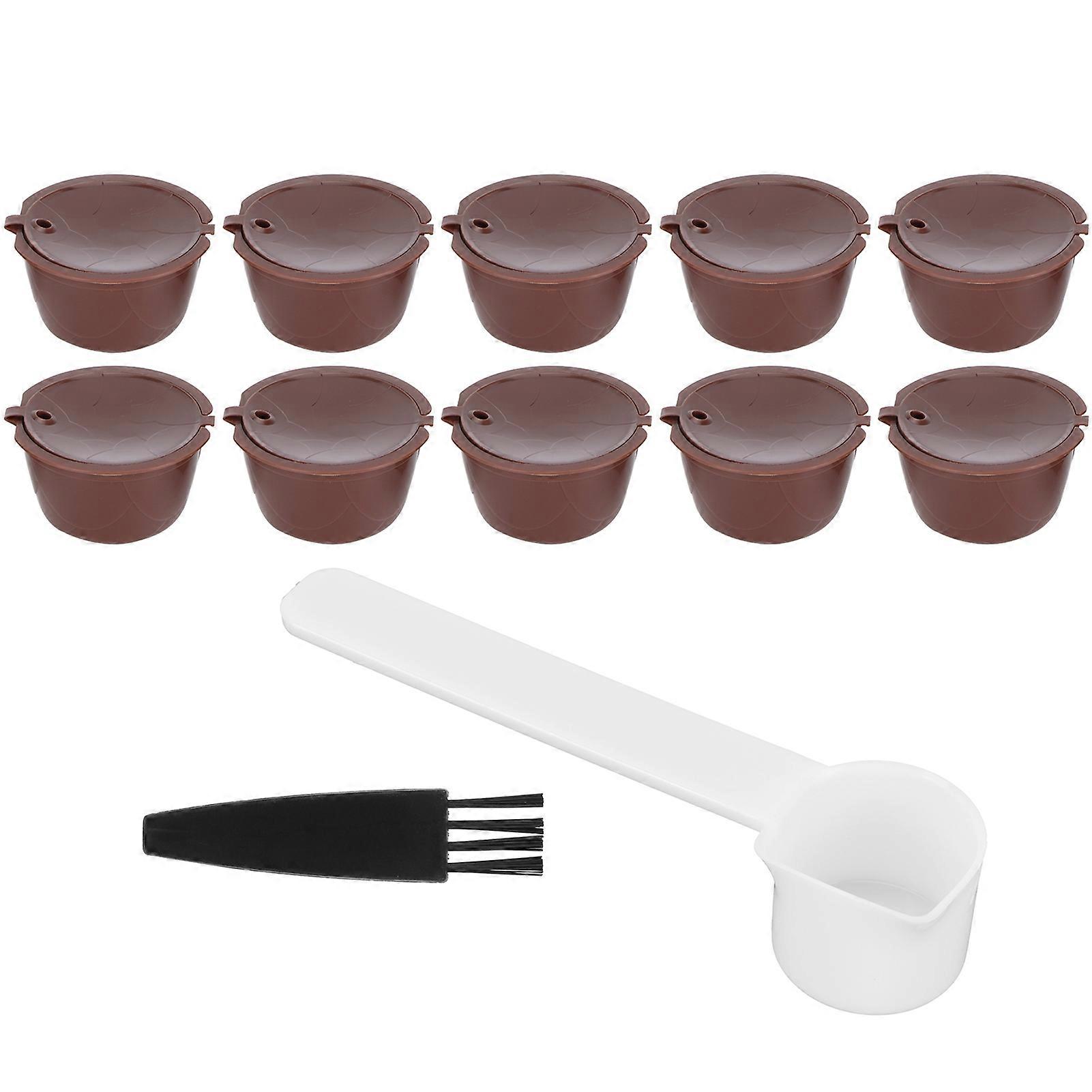 Coffee Capsules Refillable Coffee Cup Filter Kit For Dolce Gusto Machine Includes 1 Spoon And 1 Brush