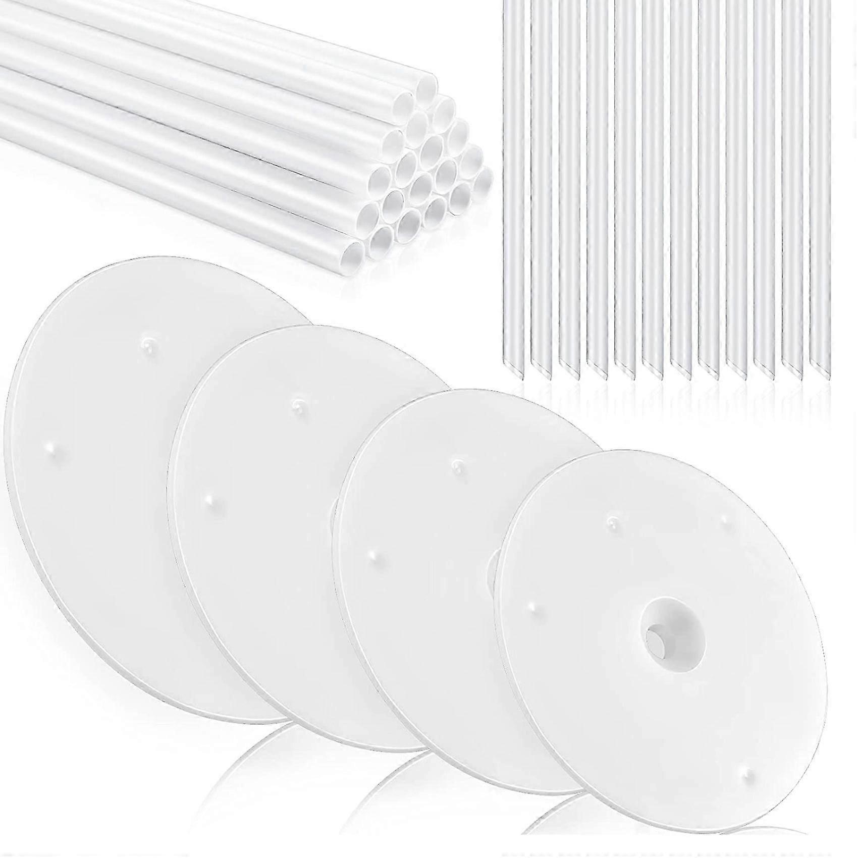 36 stuks plastic cake deuvel staven Set 20 stuks witte cake sticks steun staaf en 4 stuks cake separator borden