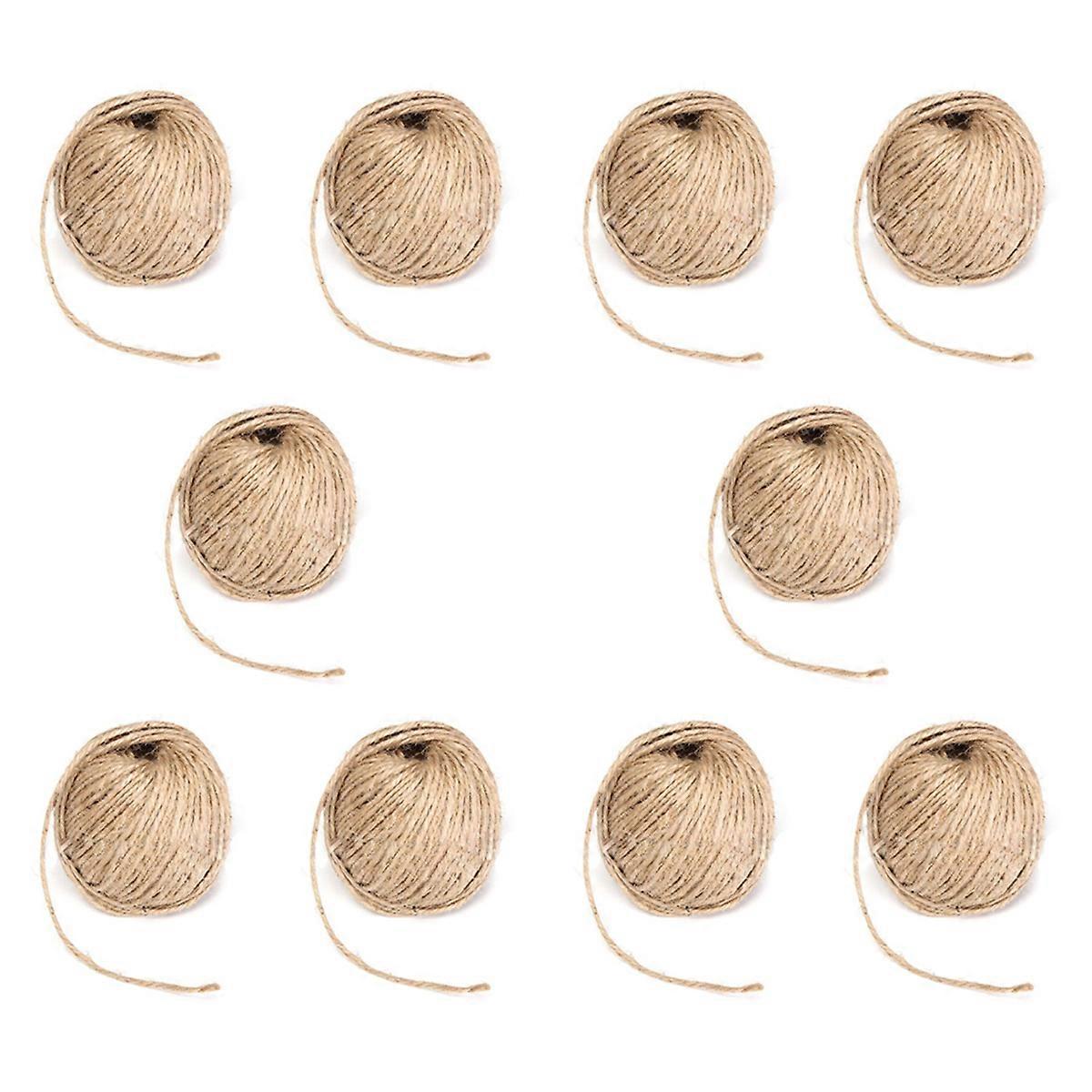 10pcs 3MM Thick Brown Rustic Twine Hessian String Cord Rope for Hand Craft 50M