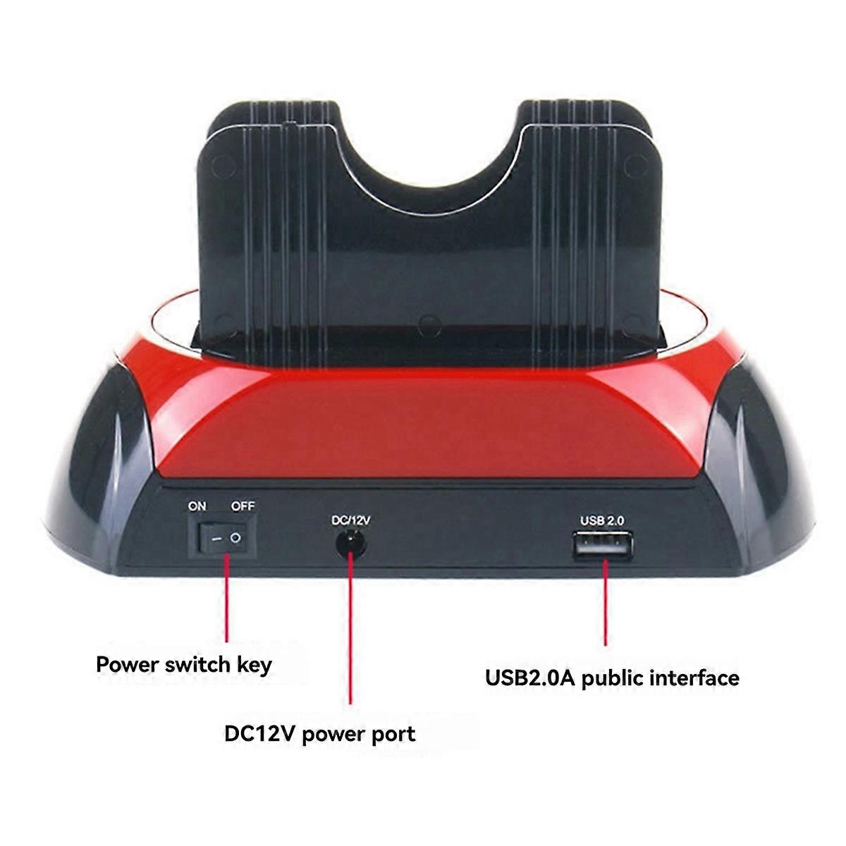 Dual Slot Hard Drive Docking Station for 2.5&3.5 Inch SATA/IDE HDD SSD USB External Disk Box Enclos
