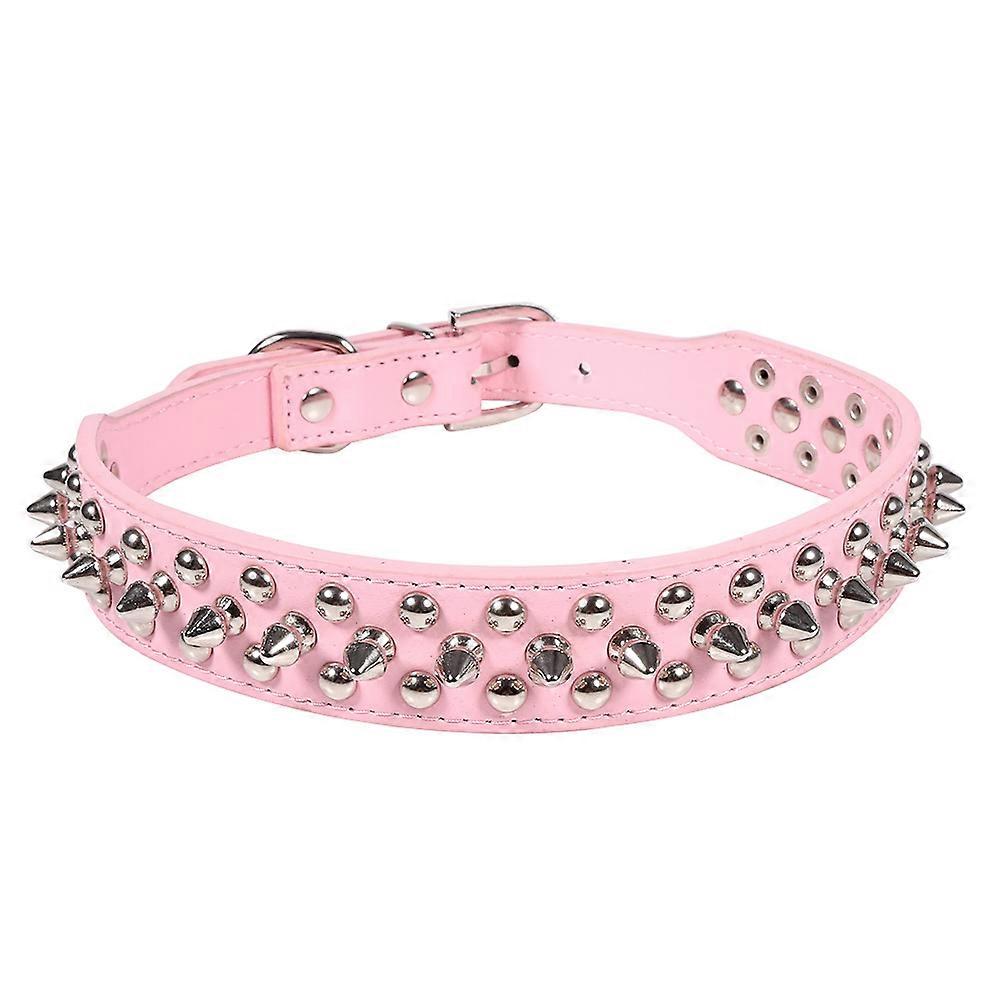 Pet Cat Studded Spiked Buckle Collar Adjustable PU Material Size XS-XL Rivet Strap