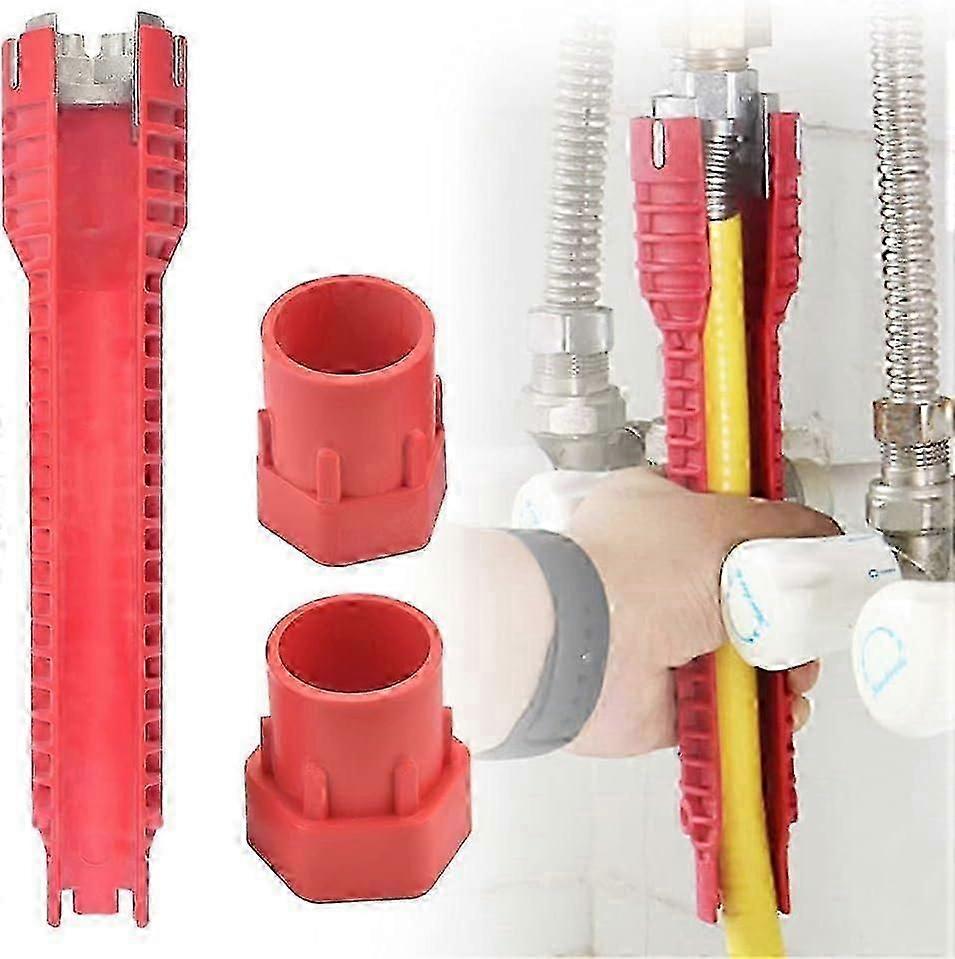 XHX Multi-Functional Faucet Wrench Double Head Mixer Tube Wrench with Socket Disassembly Wrench Non-Slip Easy to Use Faucet for Sink Plumber Washbasin