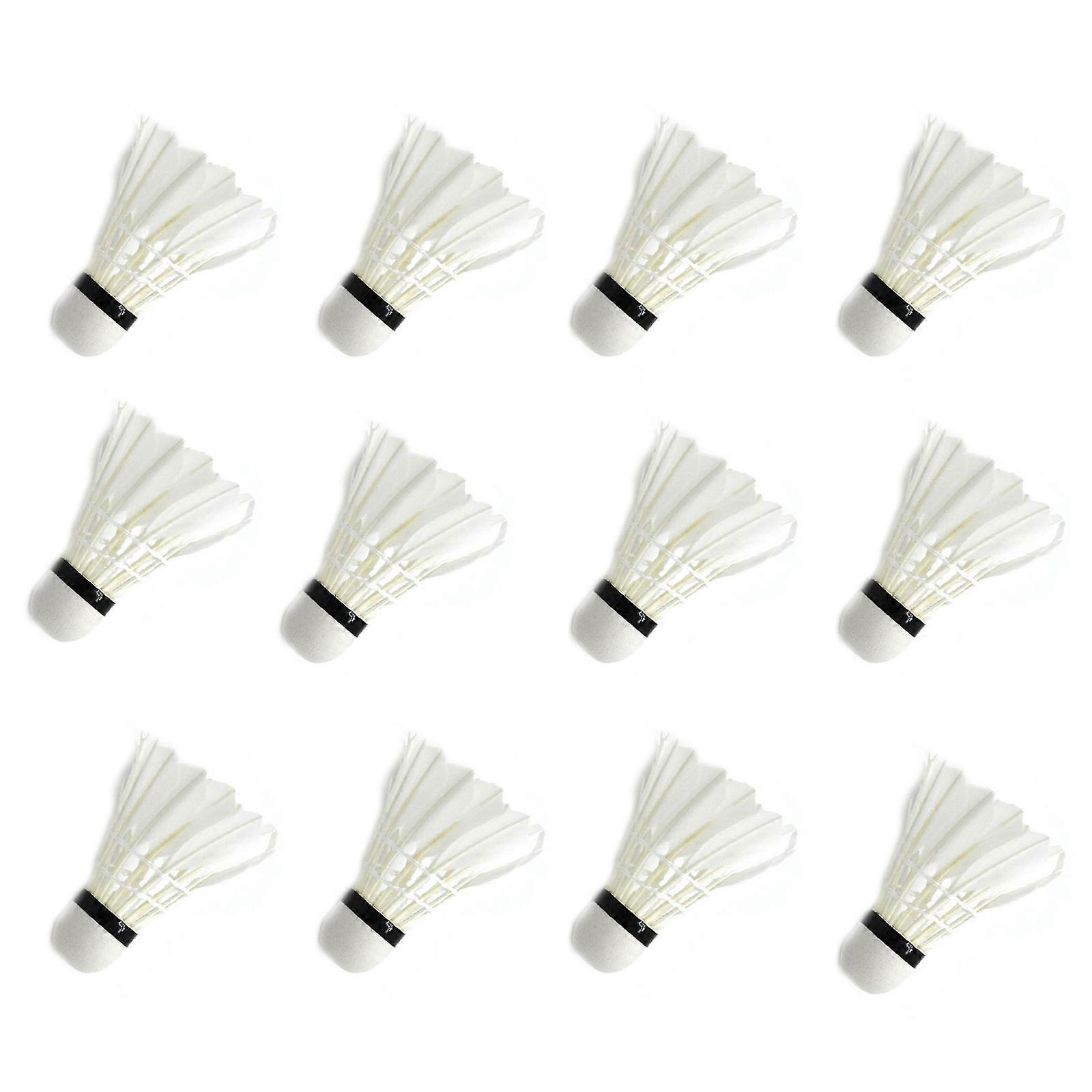 12Pcs Professional High Speed Badminton Duck Feather Badminton Shuttlecocks Set with Good Stability and Durability