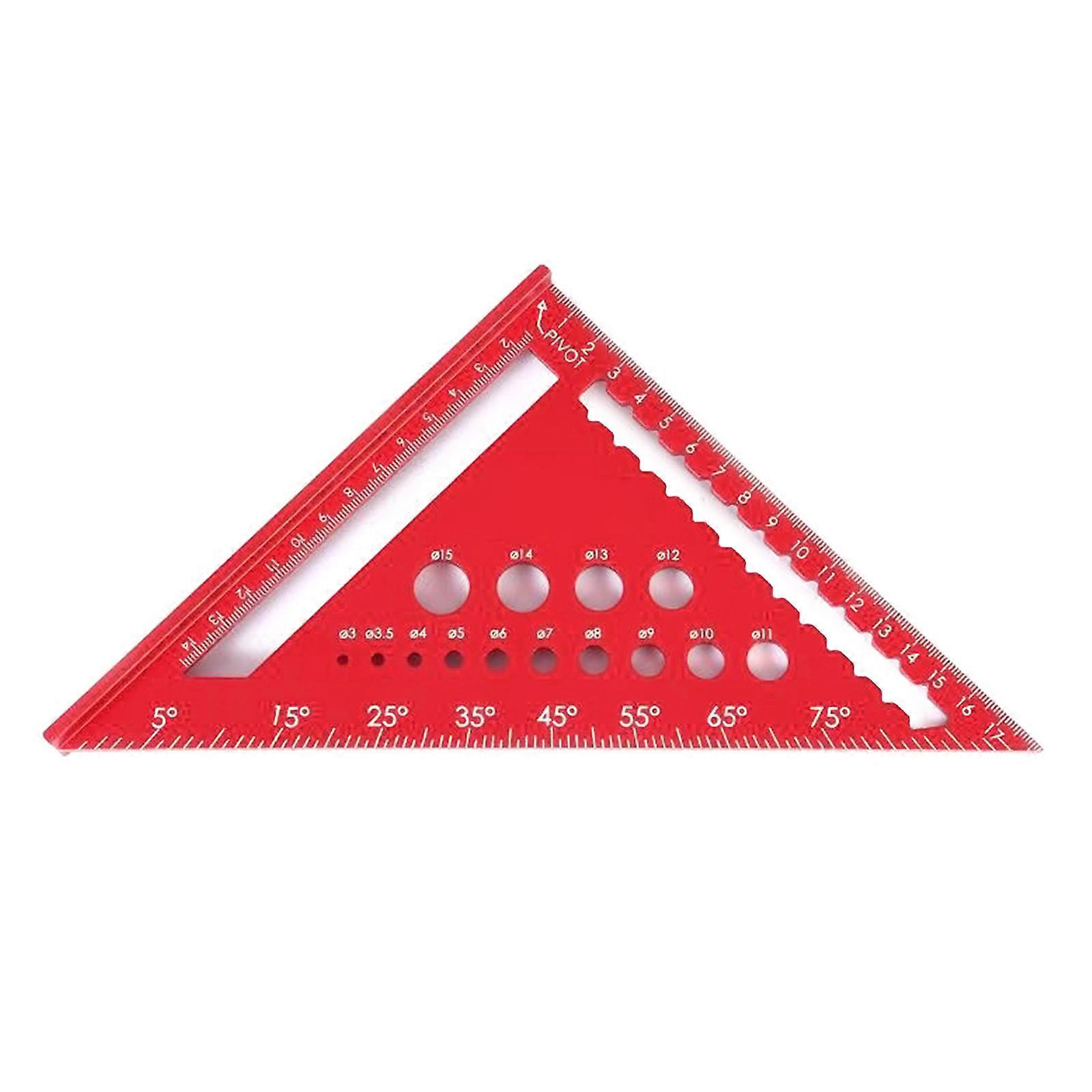 Carpenter Square 170mm T Square Multi-Purpose Carpenter Tools Square, Protractors, Ruler, Graduated Marking Gauge Red