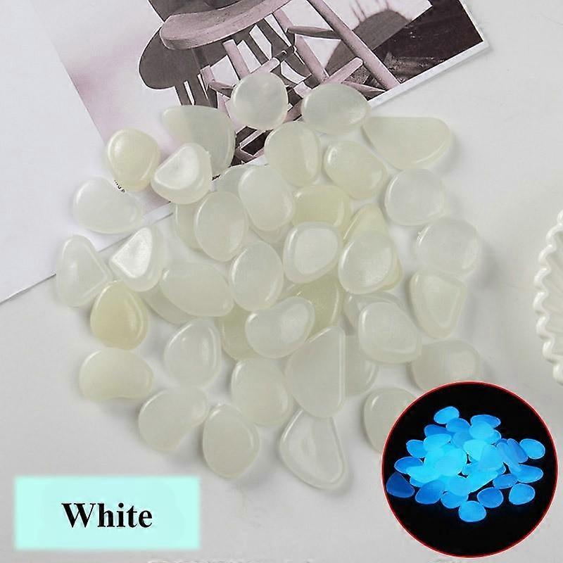 100pcs μικτές υπαίθριες φωτεινές πέτρες χρώματος λάμπουν στη σκοτεινή διακόσμηση δεξαμενών ψαριών βότσαλων κήπων βοτσαλωτά εξαρτήματα ενυδρείων βράχων
