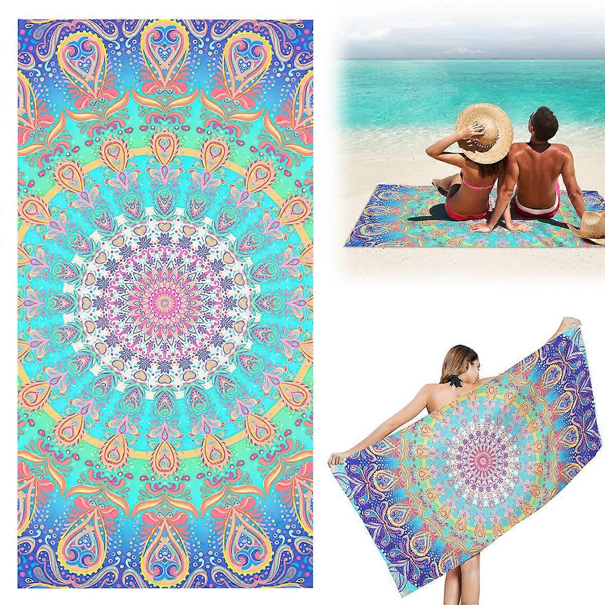 Bath towel, absorbent and quick-drying, portable beach towel, soft and lightweight