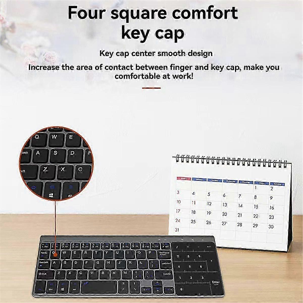 2.4G Wireless Touchpad Keyboard with 59 Keys Numeric Keypad Ultra Thin Mini Portable Keyboard for PC Laptop Computer