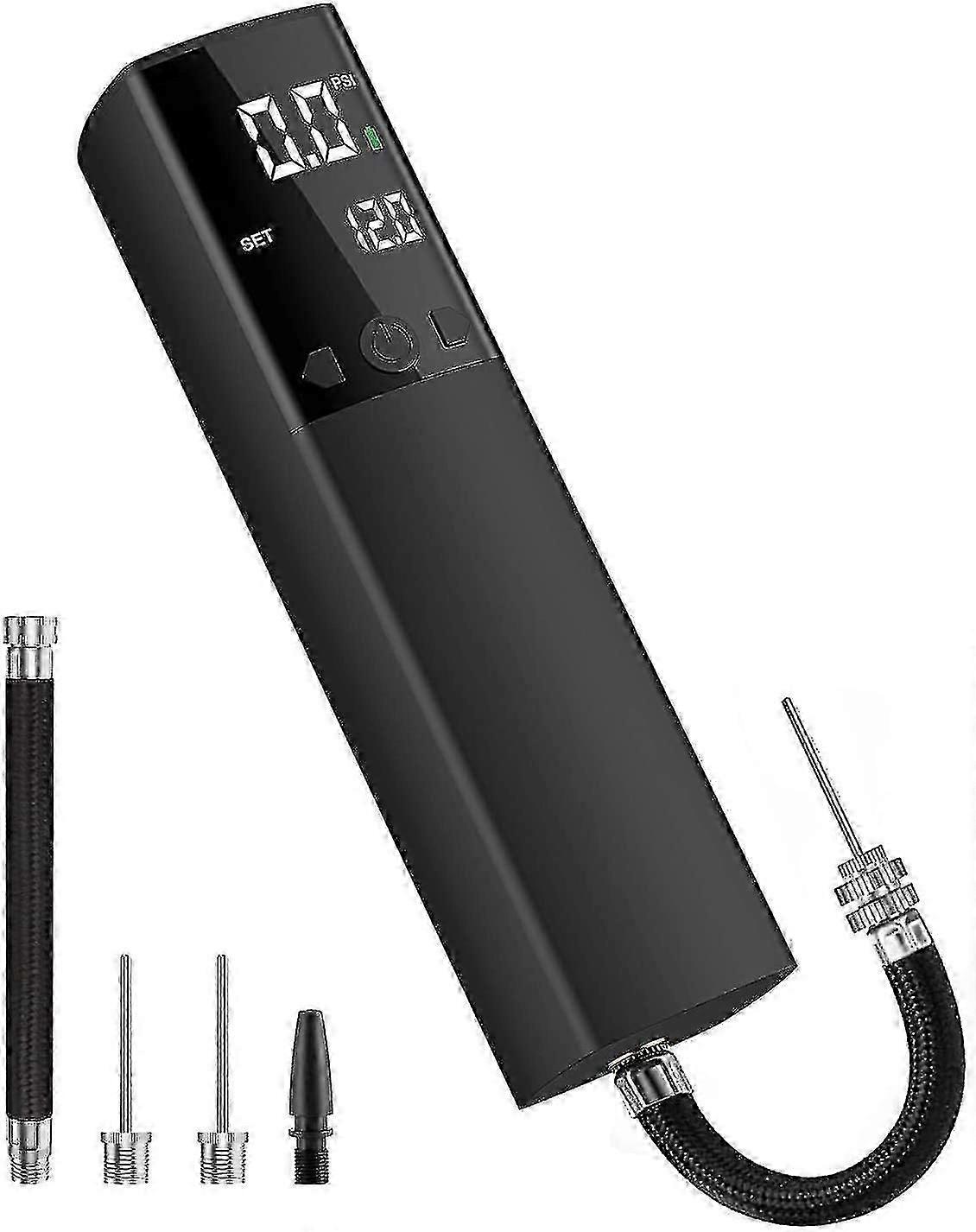 电动球泵，智能气泵便携式快速球充气，带有精确的压力表和数字液晶显示器，用于足球篮球排球