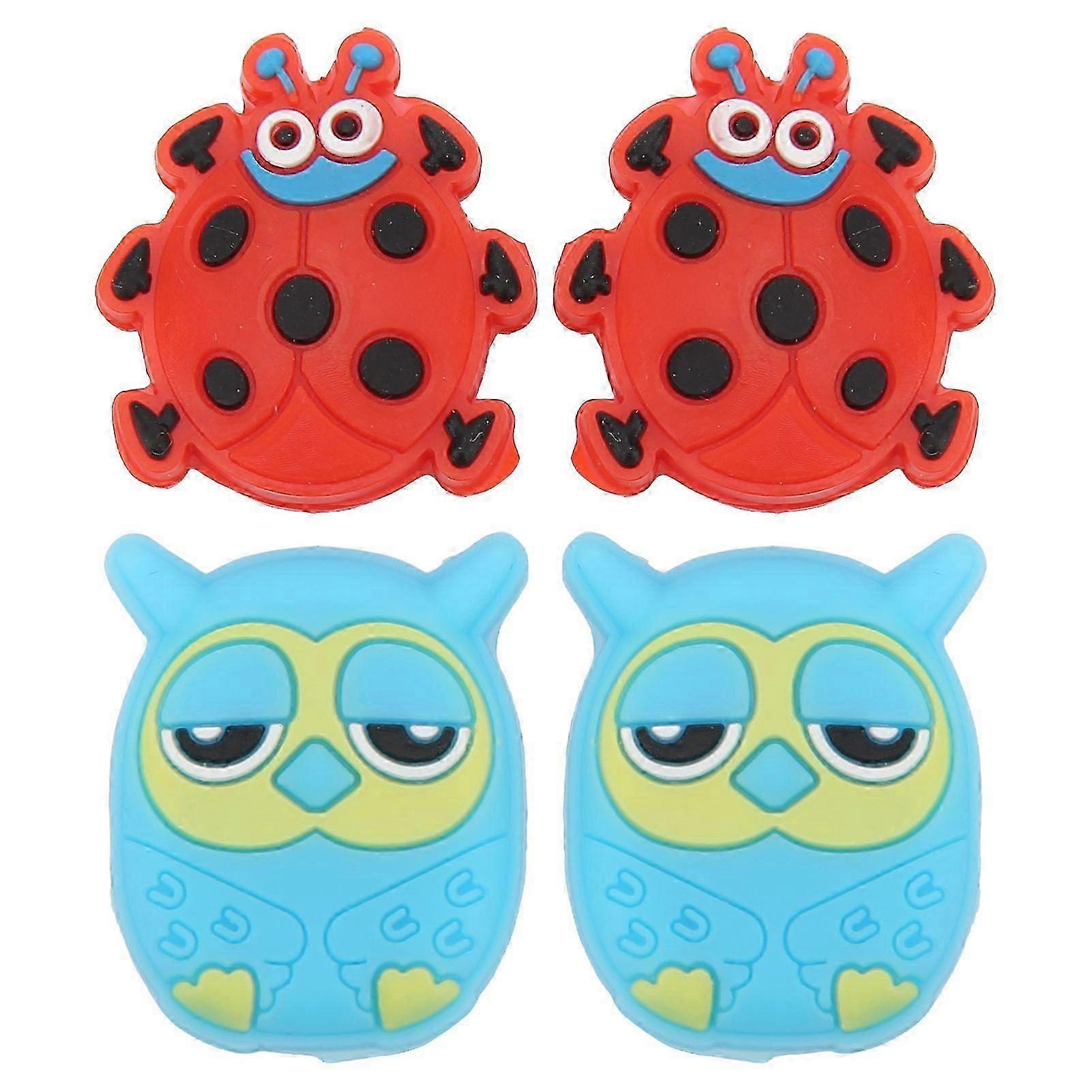4 PCS Tennis Racket Vibration Dampener Cartoon Animal Shape Tennis Shock Absorber Red Ladybird 2.7cm/1.06in Owl 2.8cm/1.1in Item No.1-0406-114