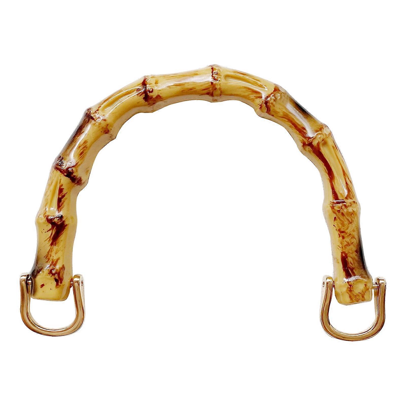 Poignée de sac à main décorative en forme de U, imitation bambou, avec boucle à maillons métalliques, 16 cm
