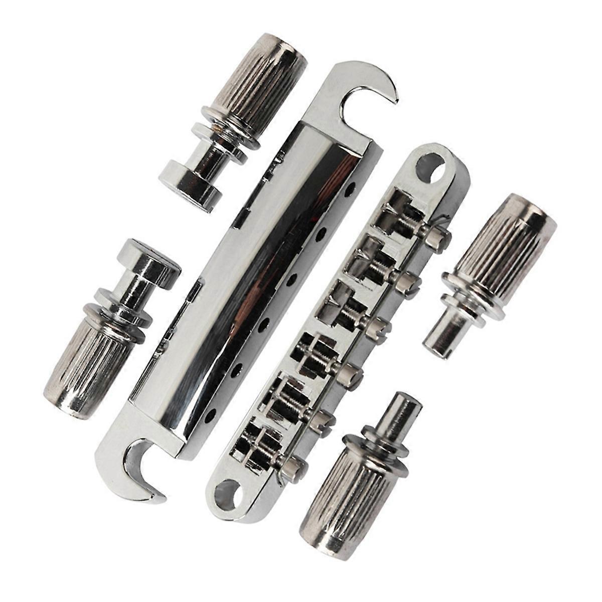 6 String LP Guitar Bridge for Electric Guitar Replacement Silver