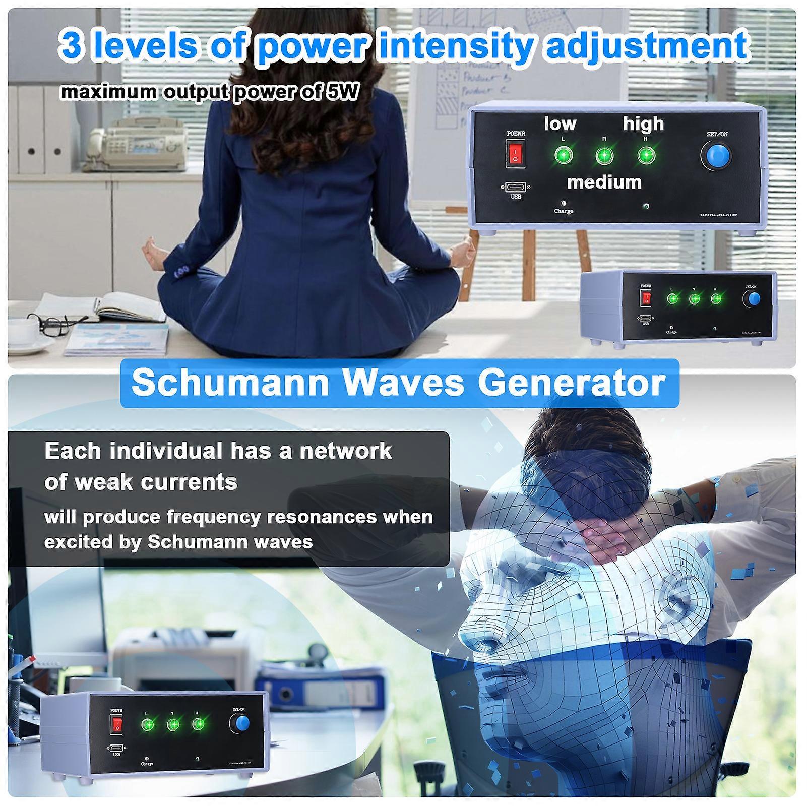 5W haute puissance Schumann Waves Générateur d’amélioration du son Intelligentize Sinewave Generators Batterie au lithium rechargeable 4000mAh intégrée avec Type-C