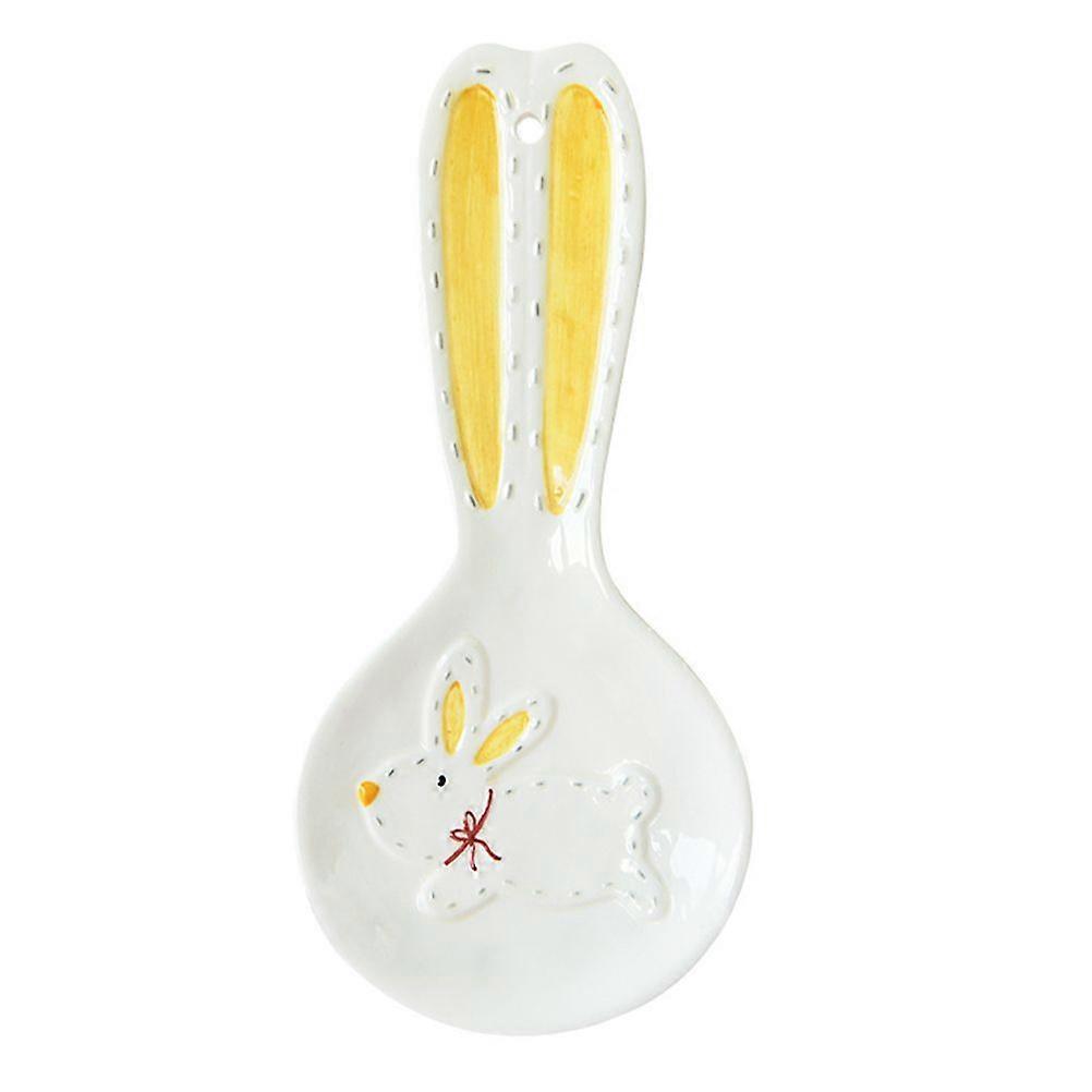 Versatile Spoon Rest Dessert Plate Kitchen Utensil Holder Ceramic Spoon Rack