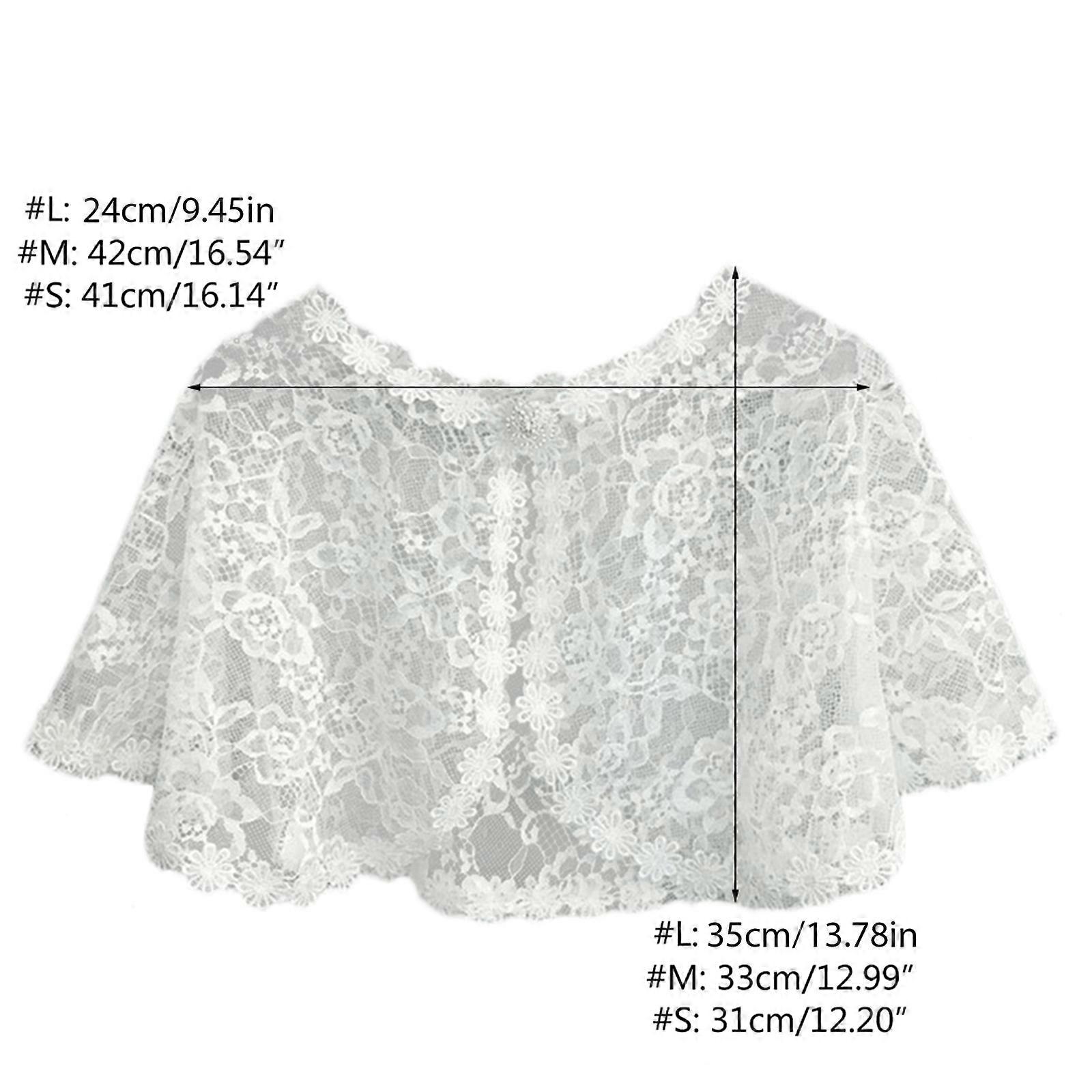 Girls Lace Shrug Cardigan Capes for Wedding Shawls with Delicate Flower Embroidery Flower Girl Capelet Bolero for Party S