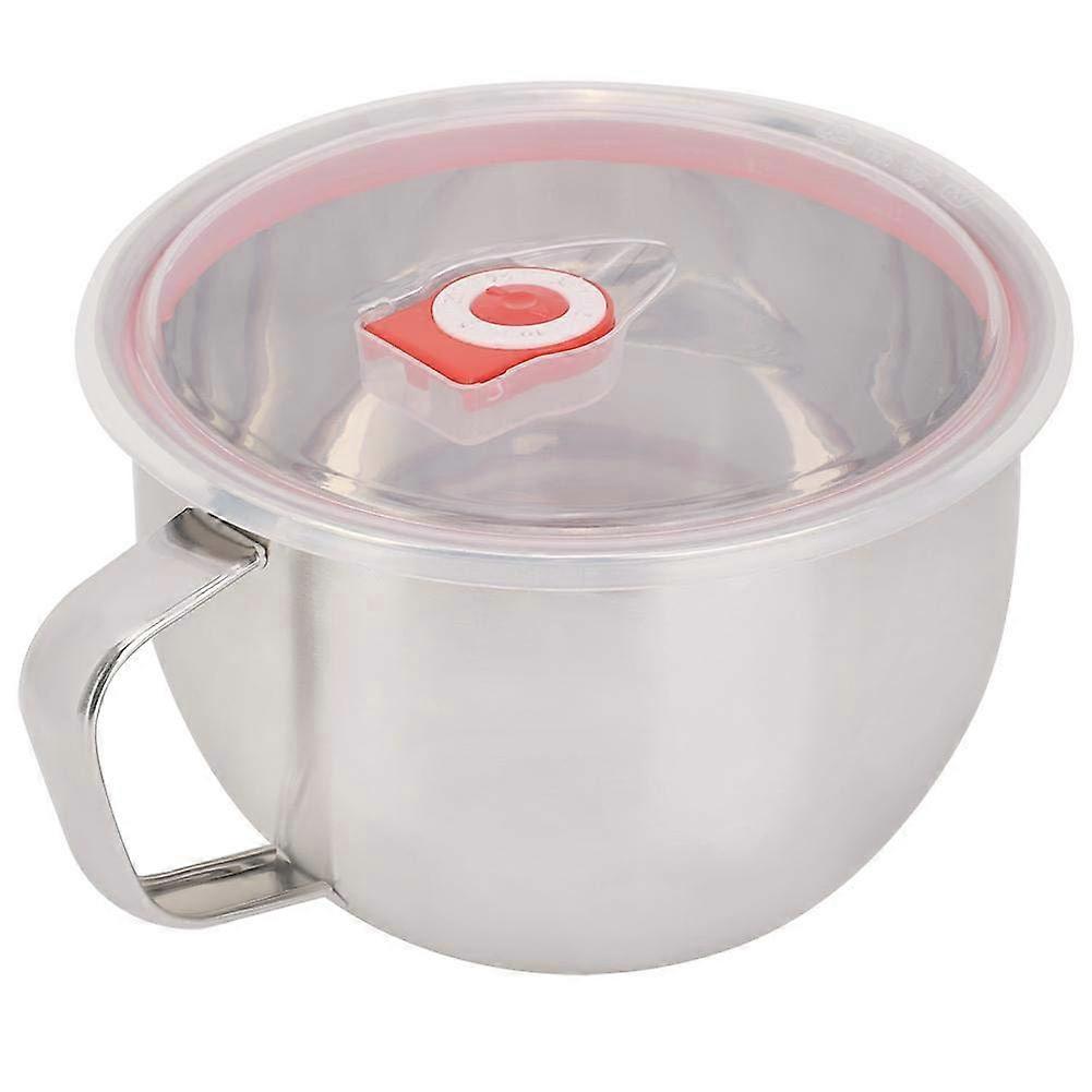 Stainless Steel Bowl Instant Noodle Bowl with Handle and Sealed Lid 1300ml