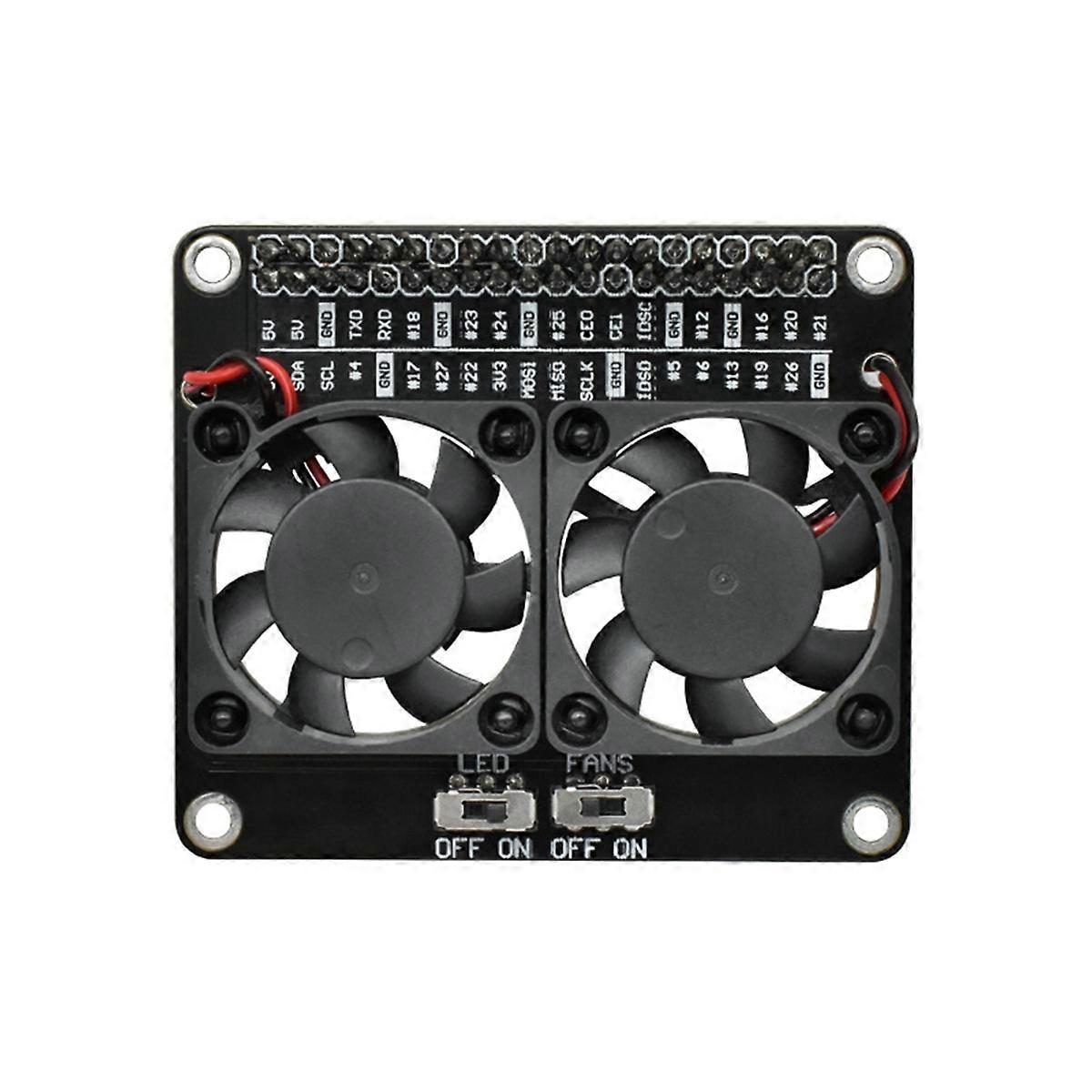 Für Raspberry Pi 4B Dual Cooling Lüfter Modul mit LED-Strahler