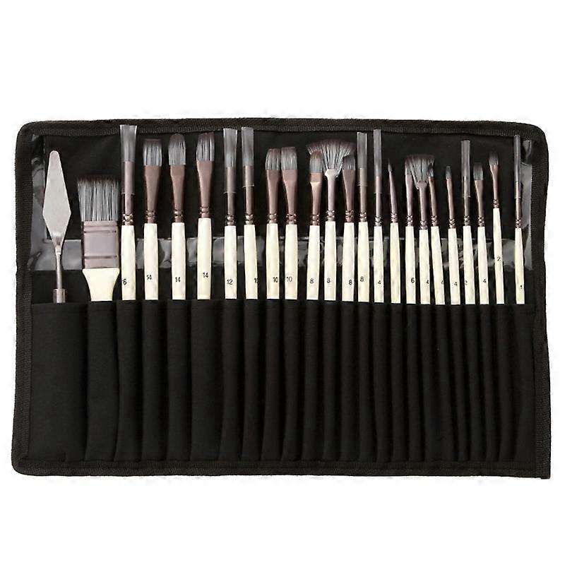 24 PCS/Set Canvas Bag Nylon Wool Gouache Brush Set