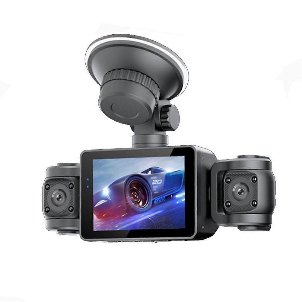 4 Channel HD Dash Cam Front and Rear Inside Left Right Control Voice Wide Angle Night Vision 24H Parking Mode Car Camera Dashcam