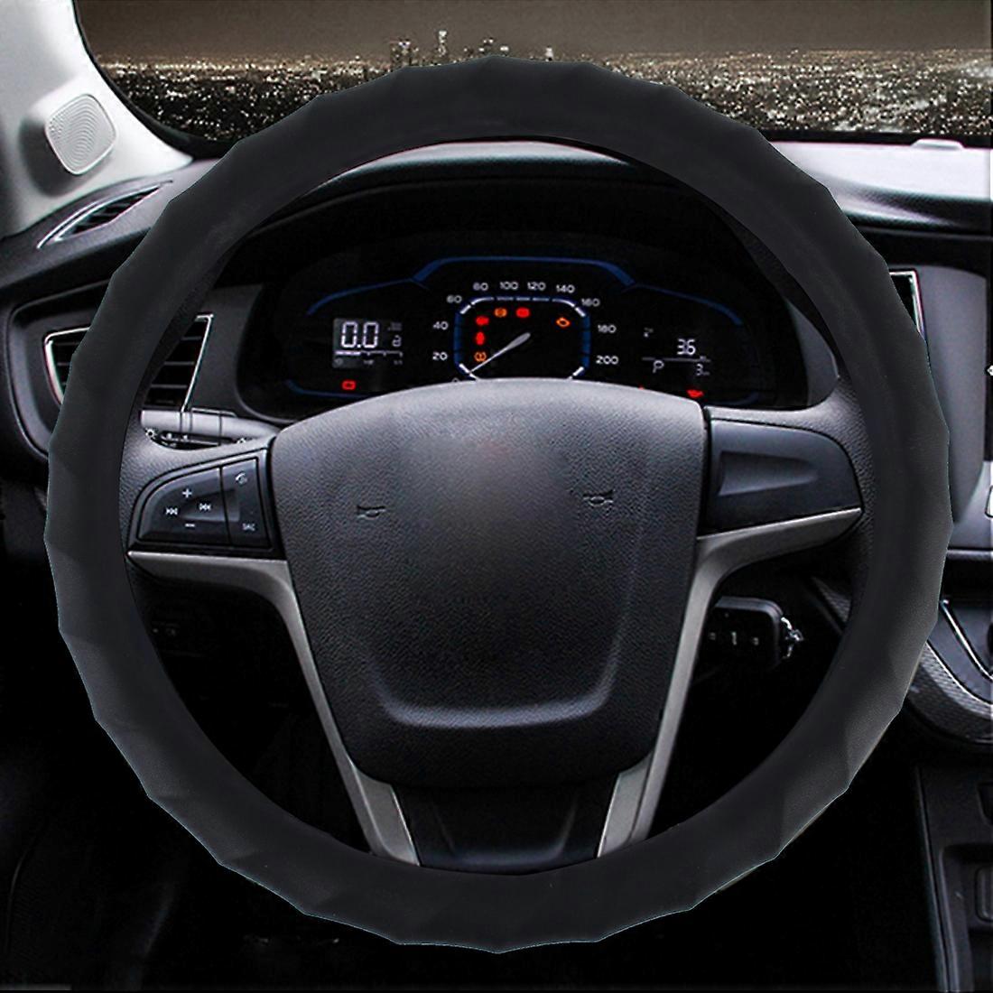 Distorted Lines Texture Universal Rubber Car Steering Wheel Cover Sets Four Seasons General