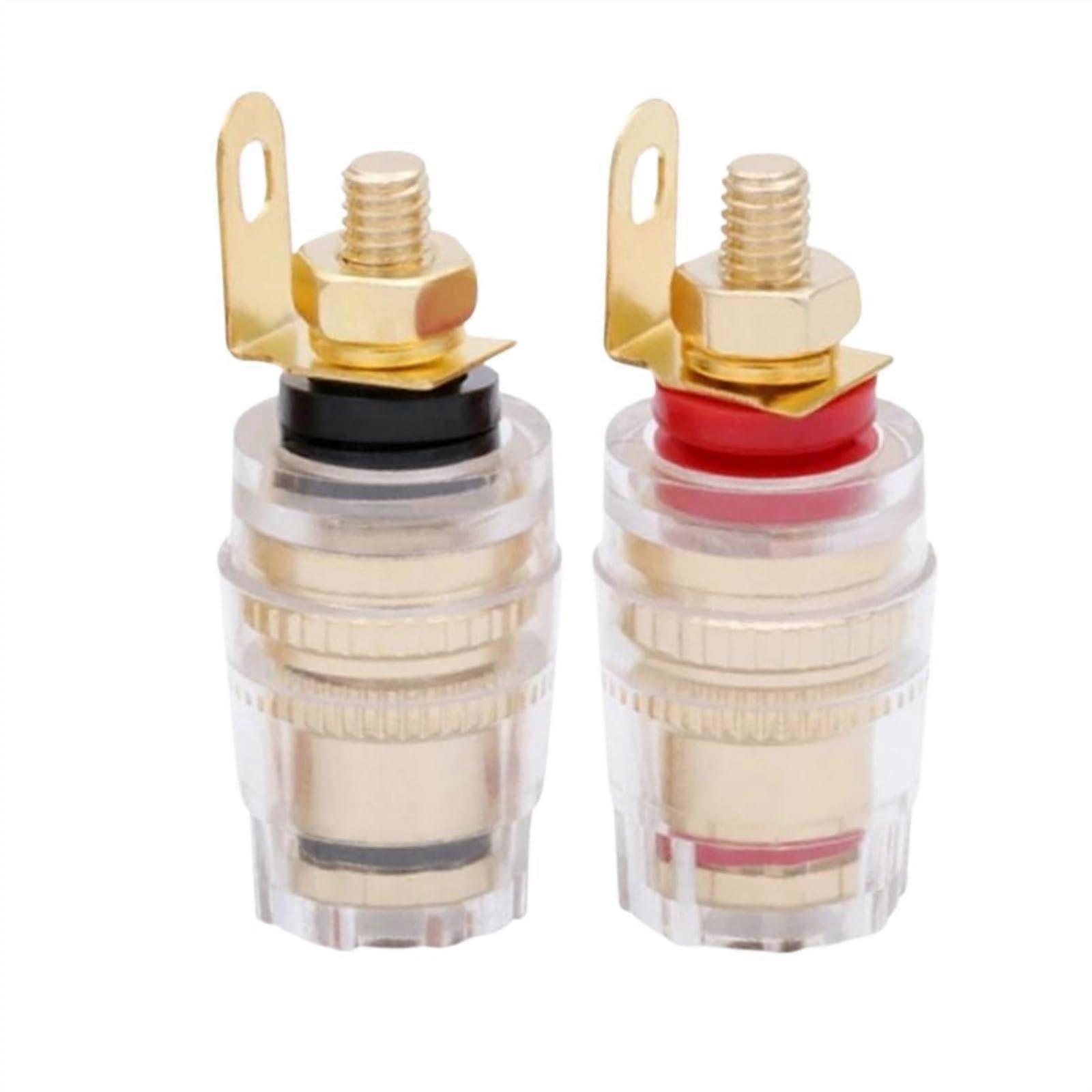 4mm Banana Connector Spade Terminal Binding Post – 2 Pair (4pcs) Medium Size for Amplifier Speaker, 33MM Length