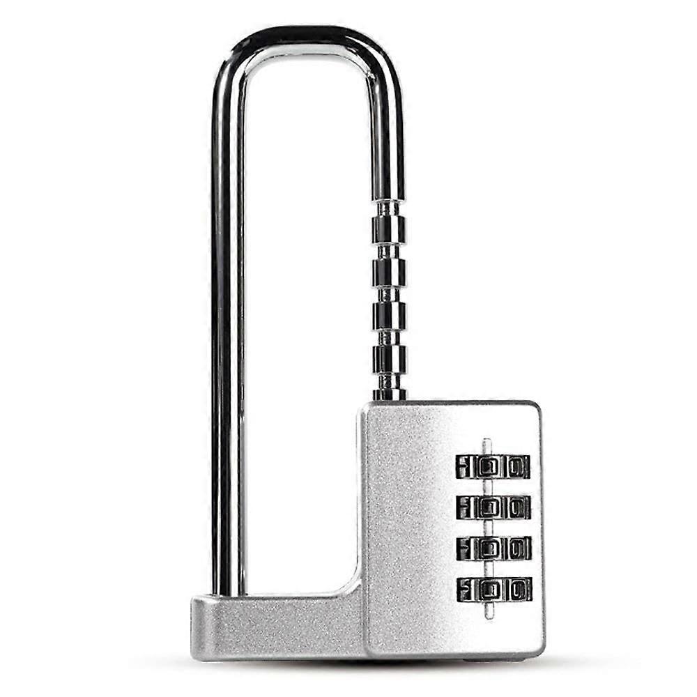 4 Digit Combination Padlock, U-Lock Password Cabinet Lock, Stainless Steel Lock for Outdoor