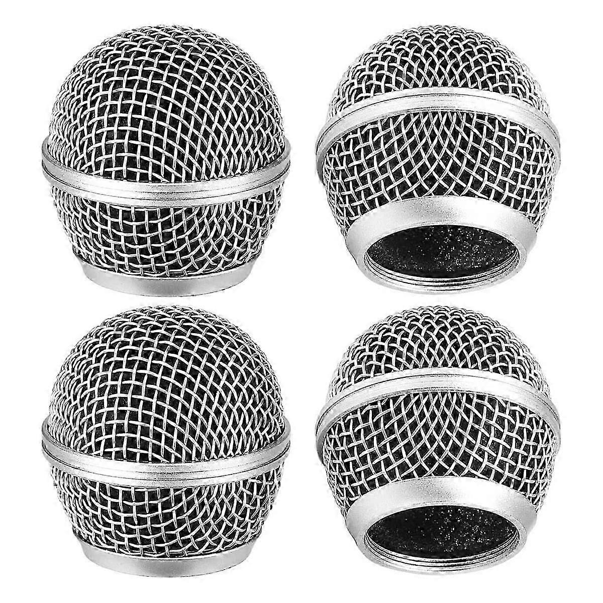 4PCS Mic Grille Replacement, Mesh Microphone Grill Head for SM58 Wireless Microphone & Wired Mics