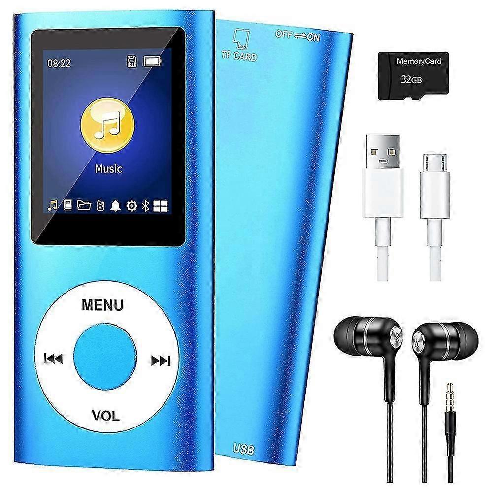 suitable for MP3 Player with Bluetooth 5.0, Music Player with 32GB TF Card,FM,Earphone, Portable HiFi Music Player with Voice Recorder/Video/Photo Vie