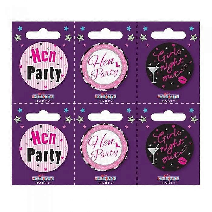 Apac Hearts Hen Party Badge Set (Pack of 6)