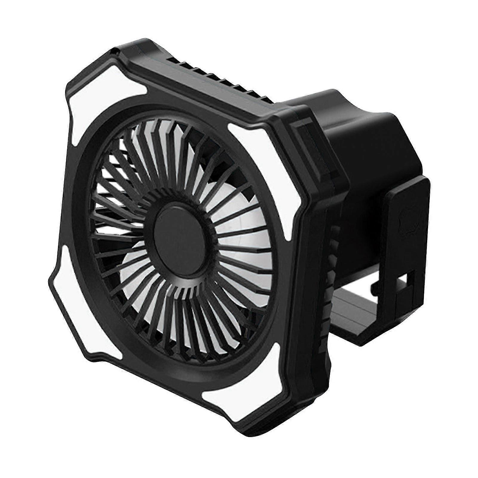Camping Fan with LED Lamp 3 Modes Tent Lamp Fan for Garage Emergency Fishing standard orange