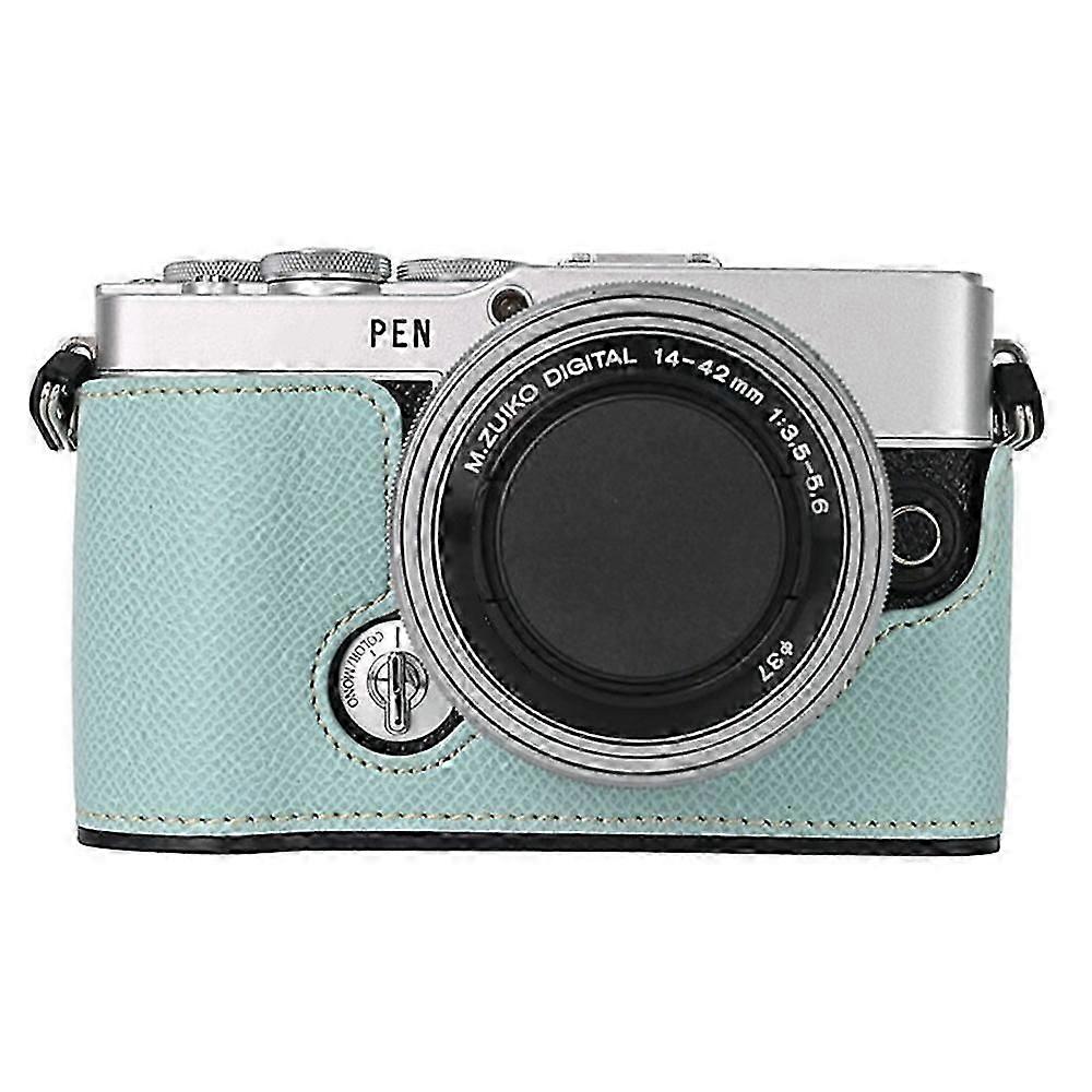 For Olympus PEN E-P7 Camera Case Textured Leather Bottom Case Easy to Replace Battery