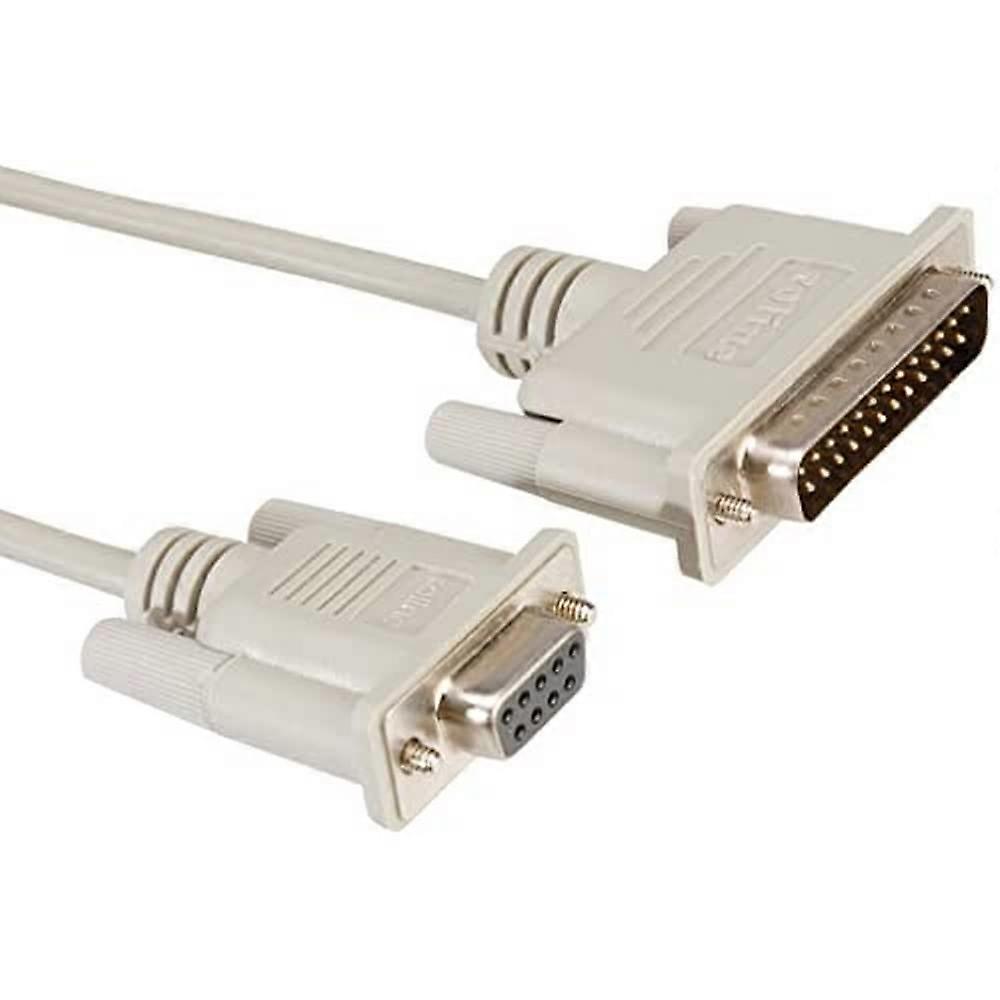 6m DB9 Female to DB25 Male Modem Cable for Serial Data Transfer and Device Connectivity